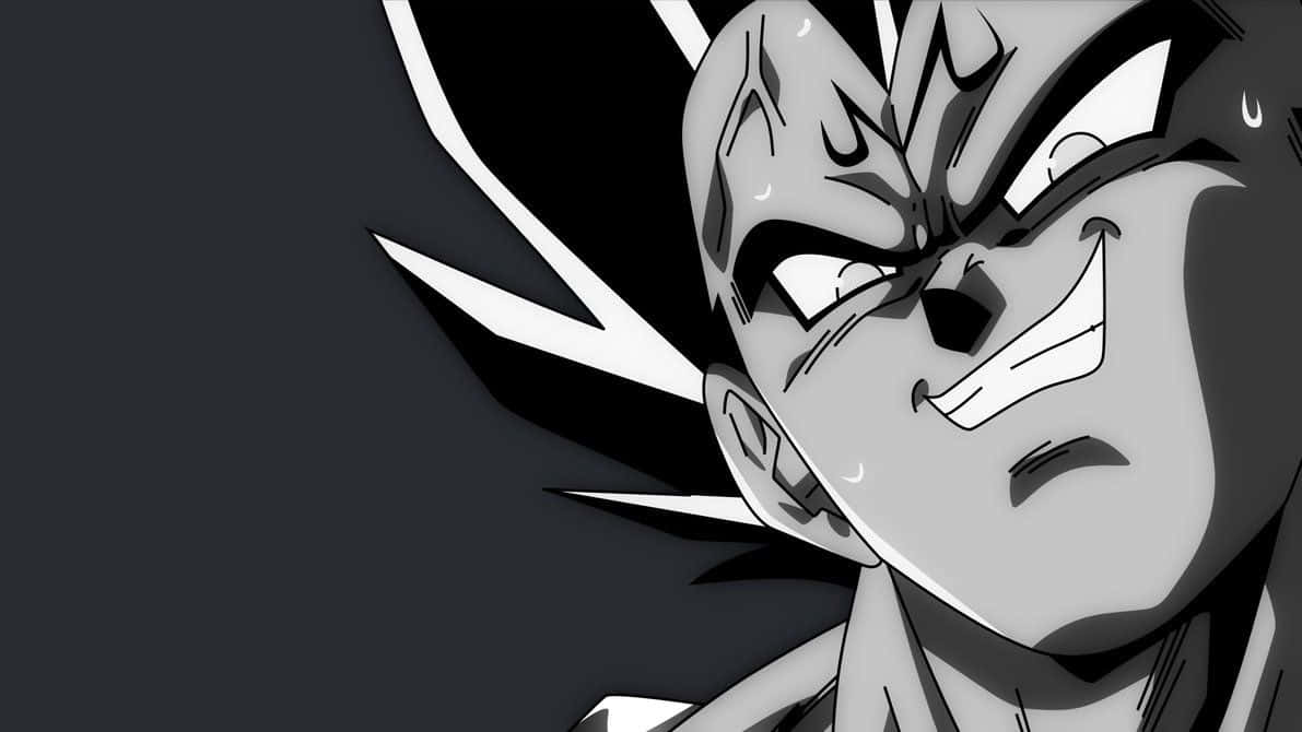 Monokrom Dragon Ball Majin Vegeta Smil Bakgrunner