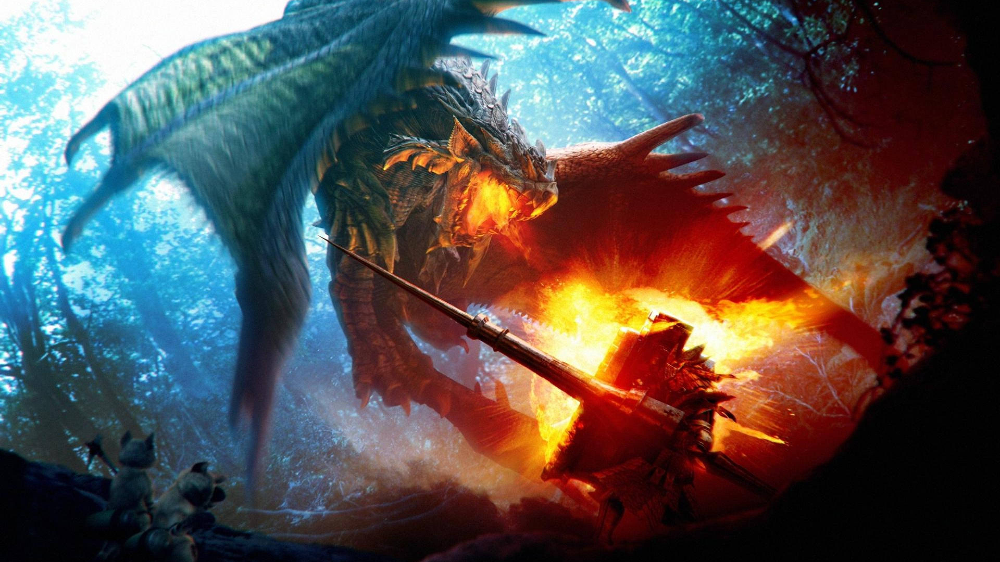 Monster Hunter 4K Drageild Bakgrunner