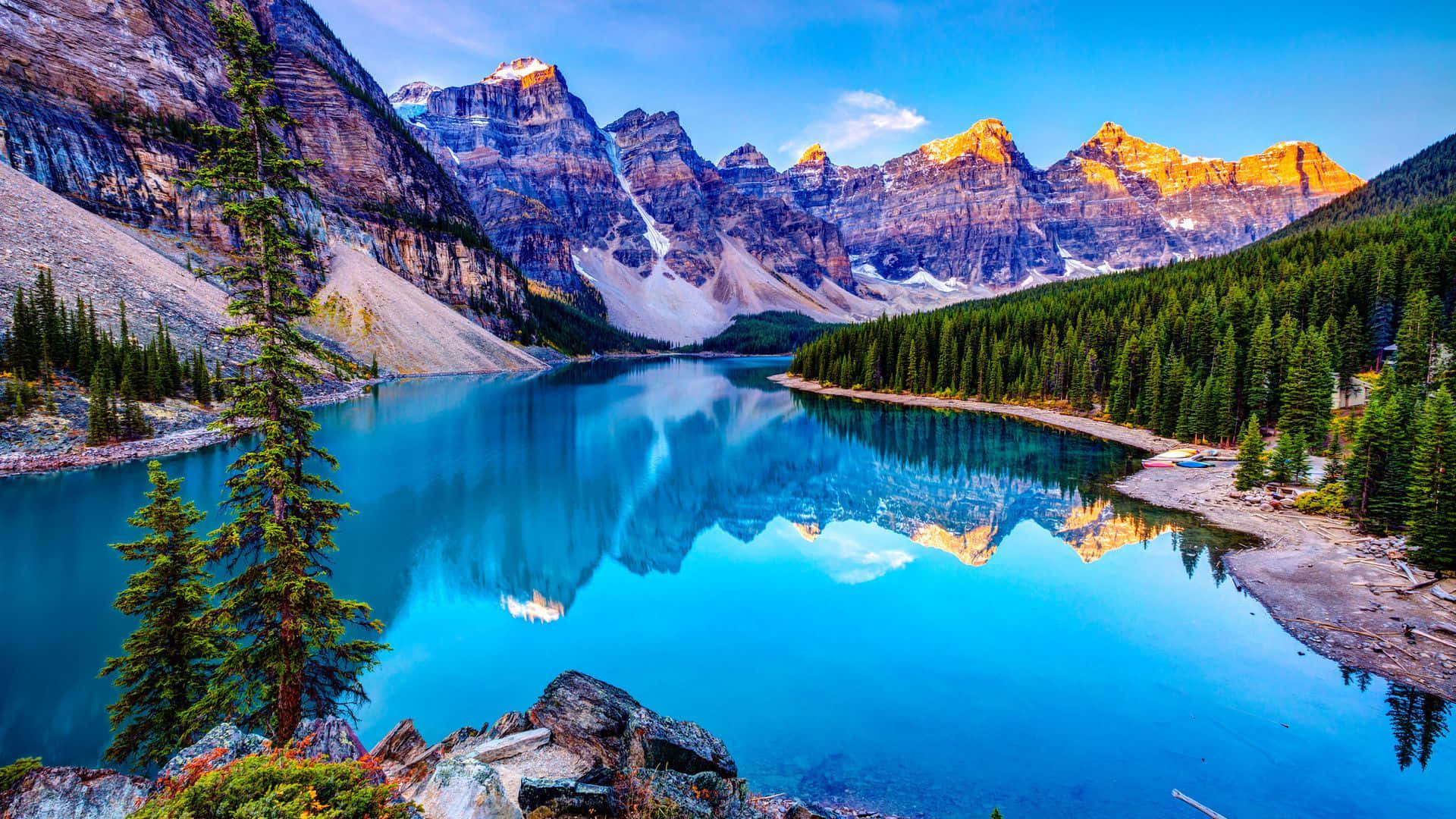 Moraine Lake i Canada HD-bakgrunn Bakgrunner