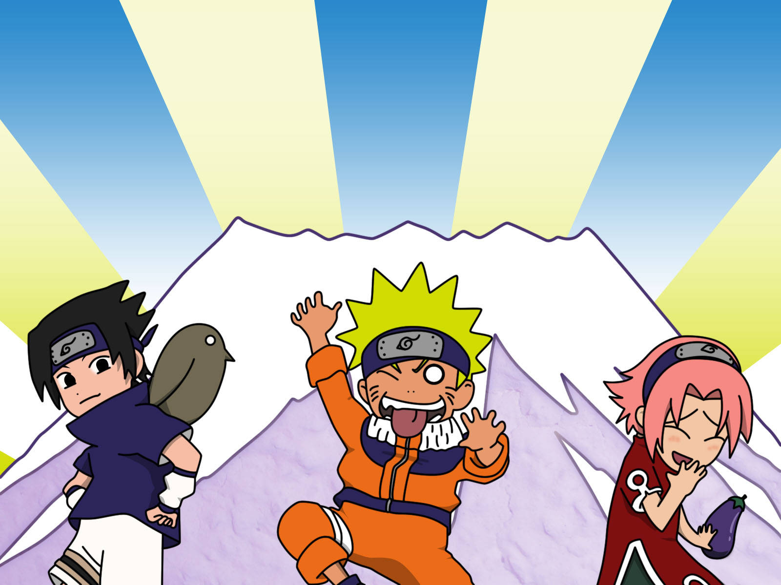Morsom Anime Naruto i Isfjell Bakgrunner