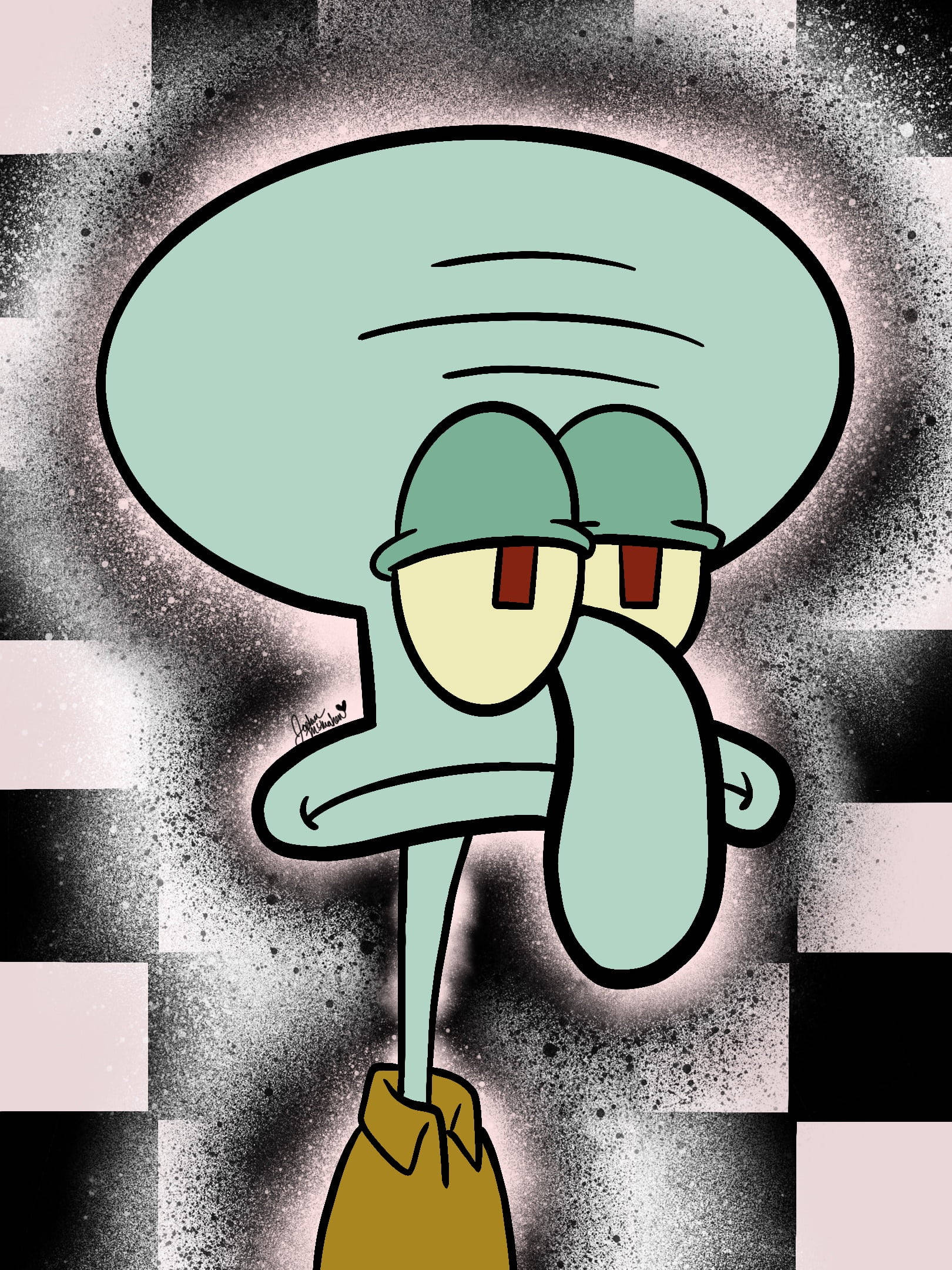Morsom estetisk kjedelig Squidward Bakgrunner