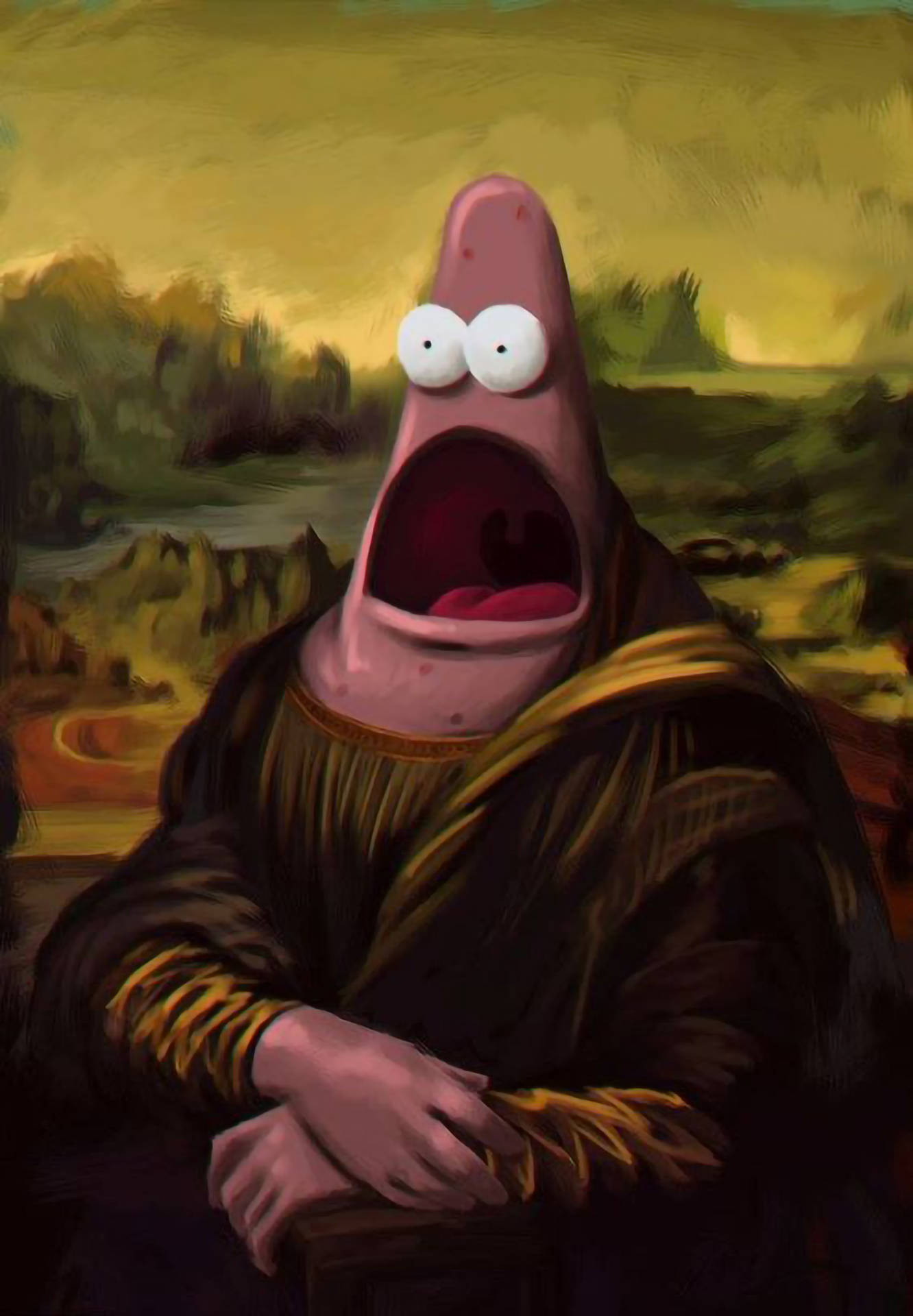Morsom estetisk Mona Lisa Patrick Bakgrunner
