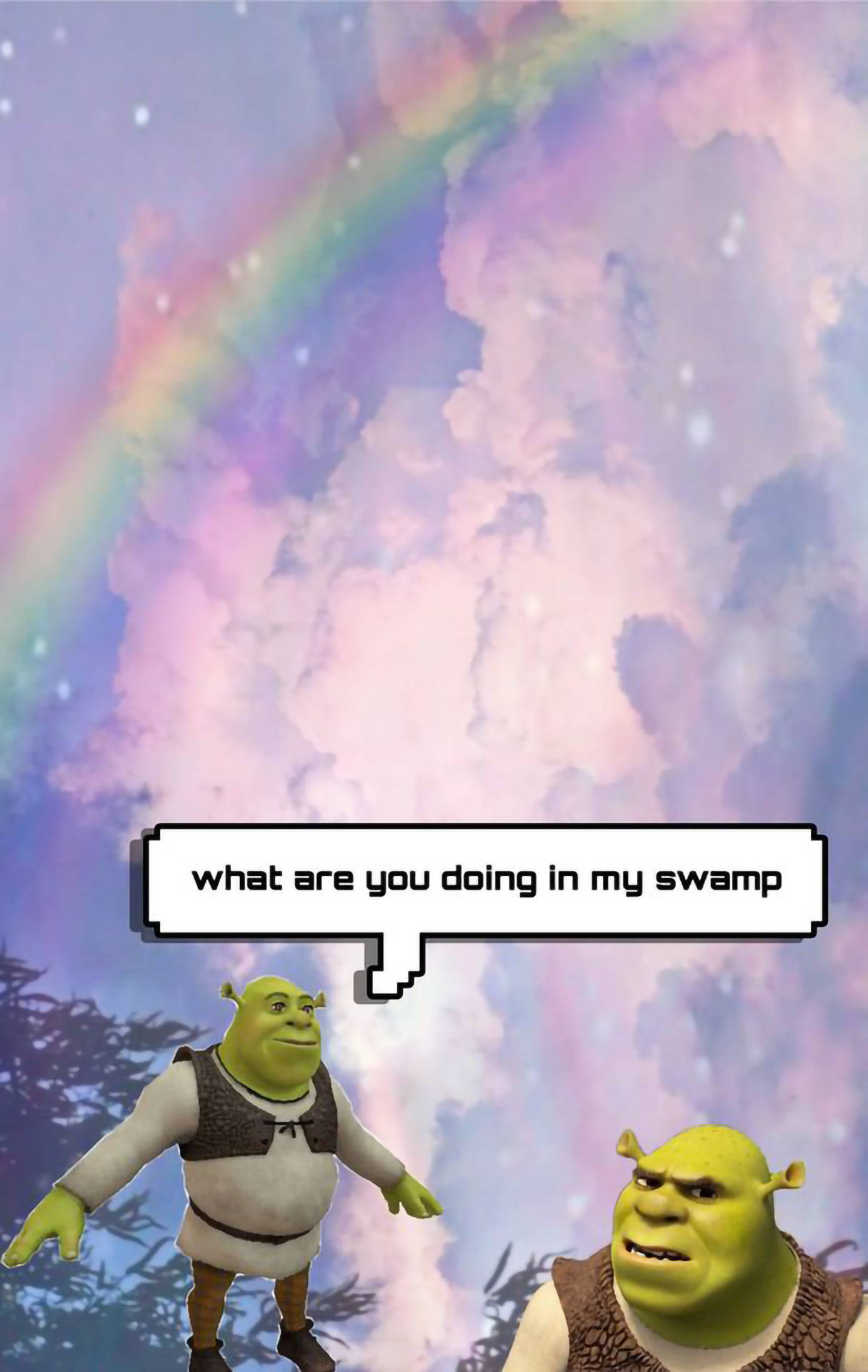Morsom estetisk Shrek-sump Bakgrunner