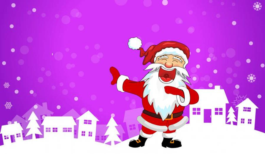 Morsom jul med tegneserie-Santa Claus Bakgrunner