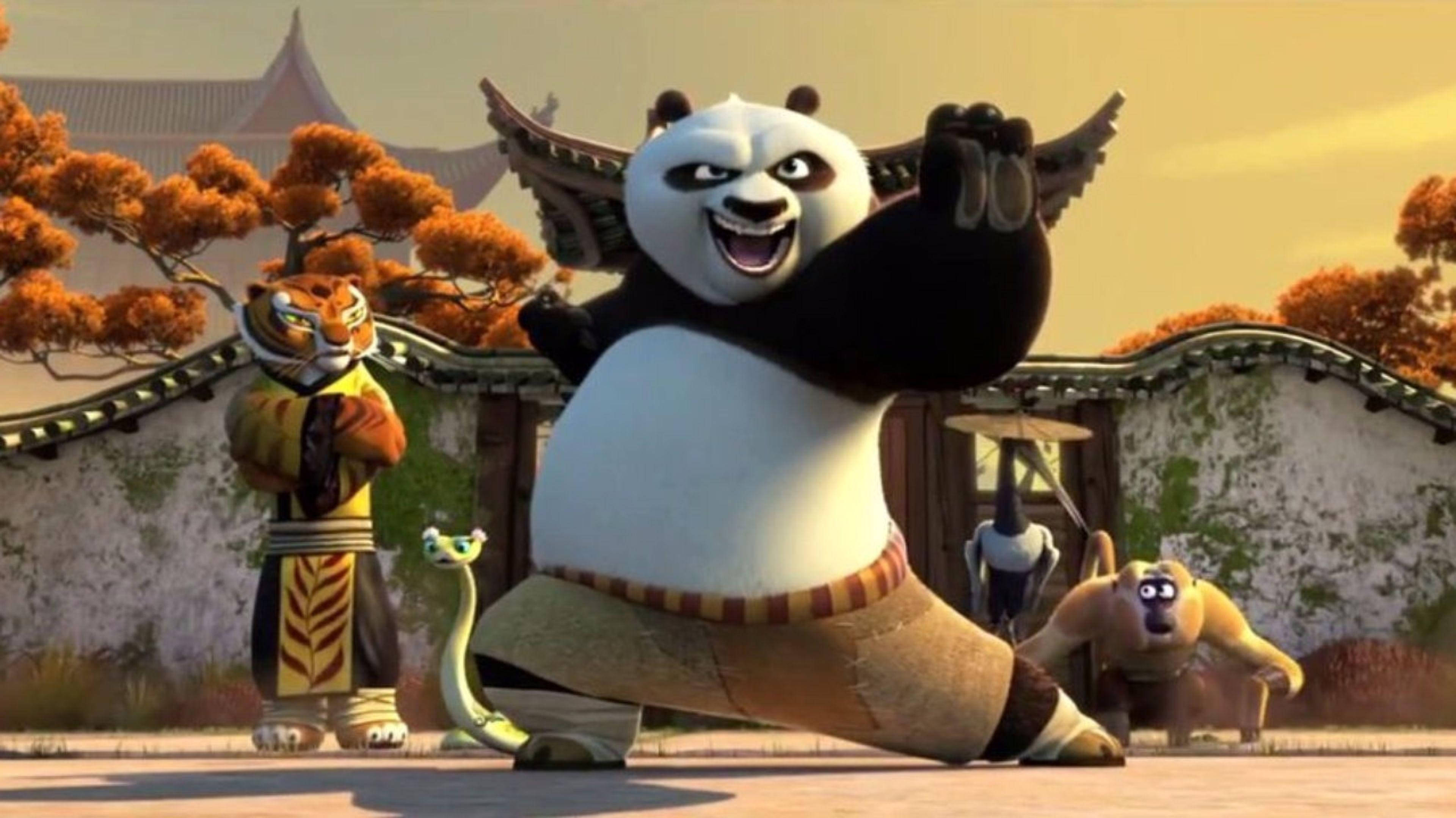 Morsom Kung Fu Panda Klar for Aksjon Bakgrunner