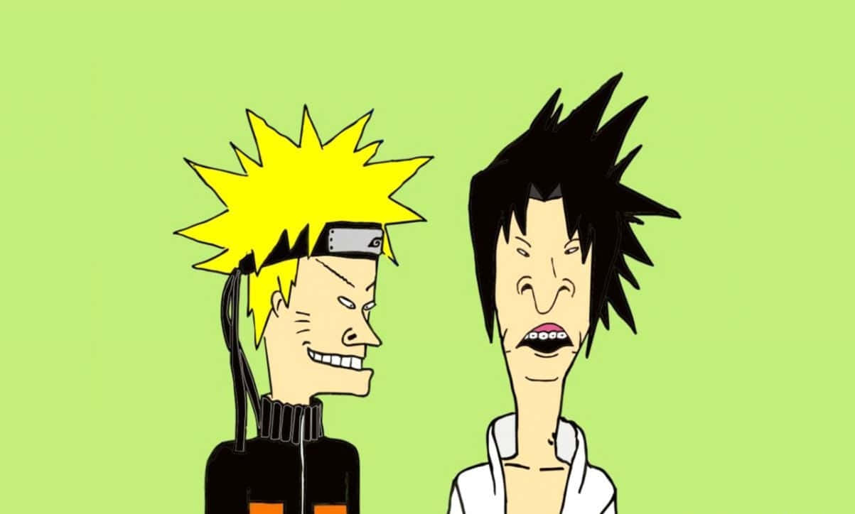 Morsom Naruto og Sasuke i Beavis og Butthead-stil Bakgrunner