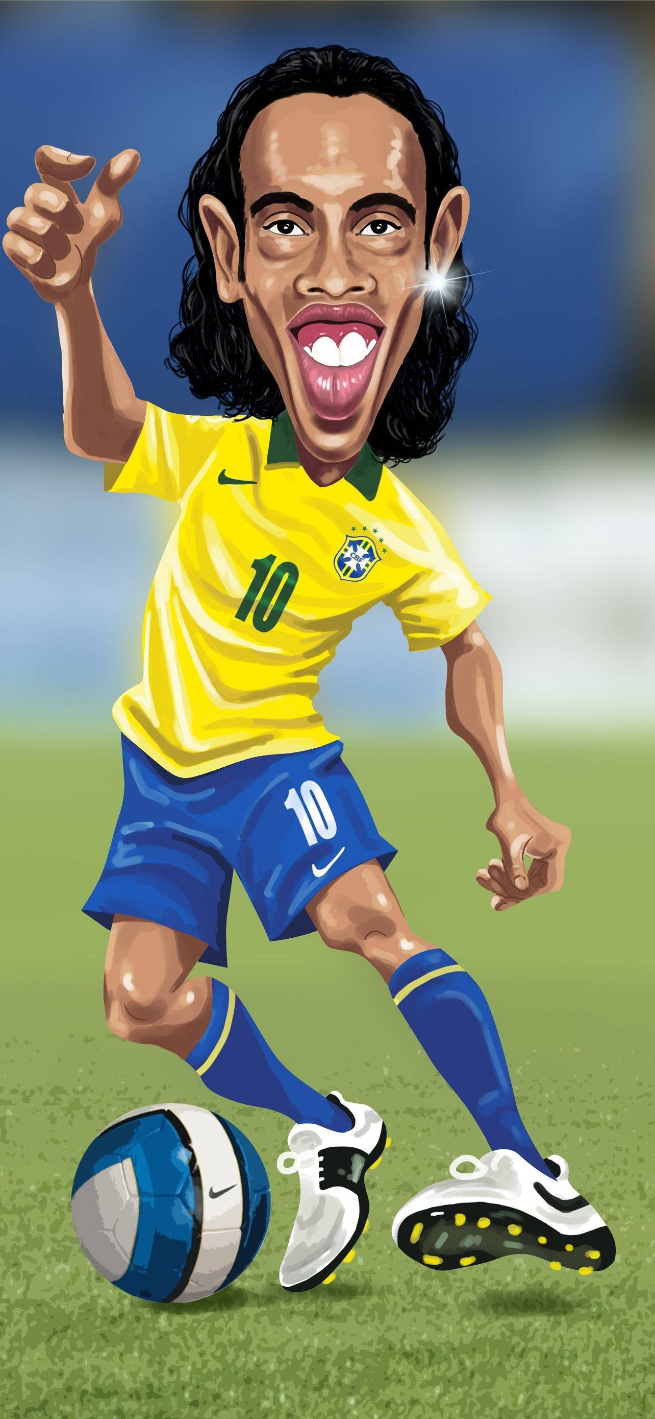 Morsom Ronaldinho-karikatur Bakgrunner
