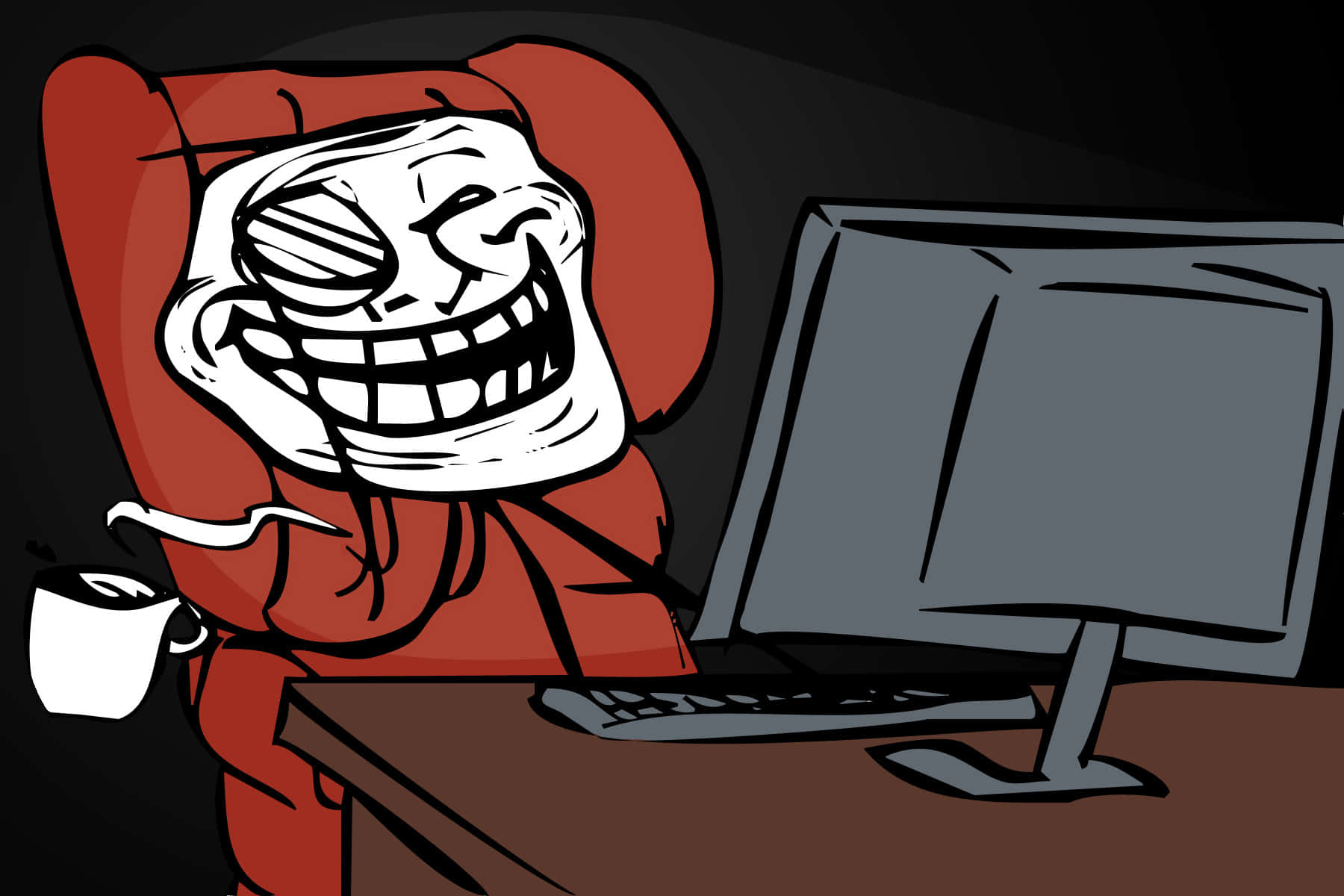 Morsom Troll Face Meme Bakgrunn Bakgrunner