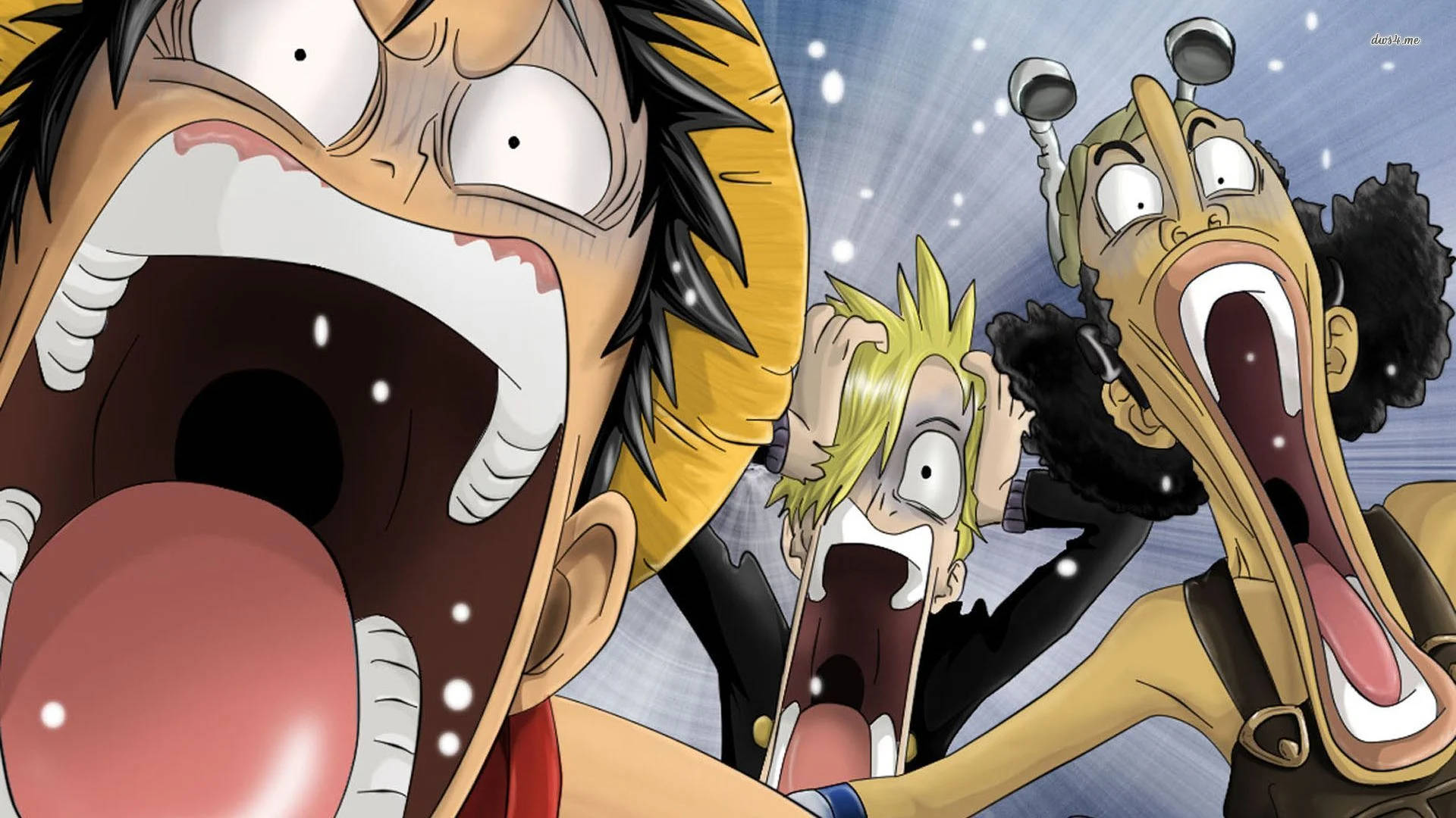 Morsomme anime-ansikter med Luffy og venner Bakgrunner