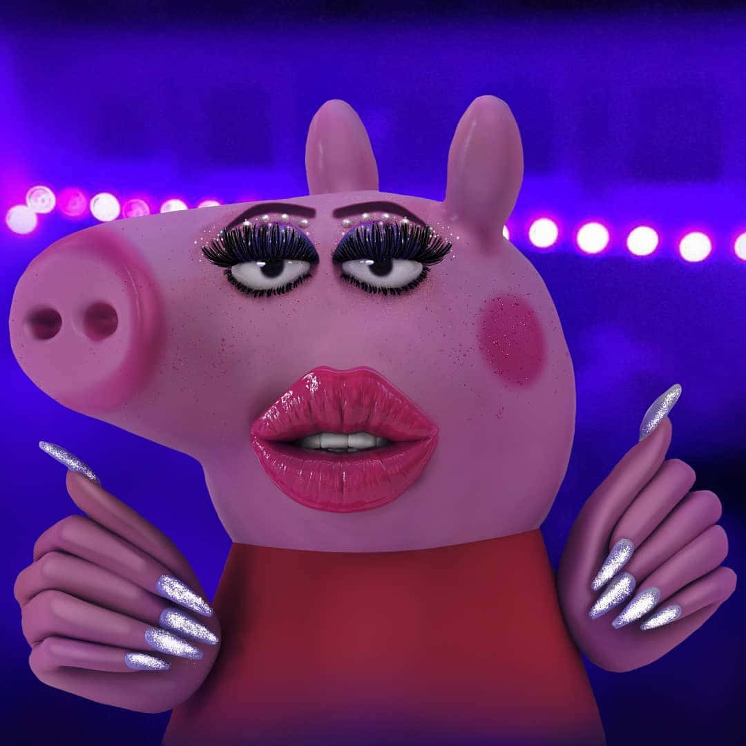 Morsomt 3D-bilde av Peppa Gris Bakgrunner