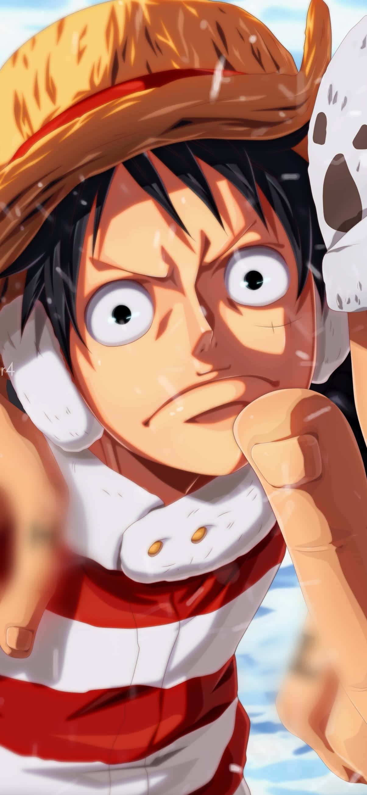 Morsomt ansikt Luffy Phone Bakgrunner