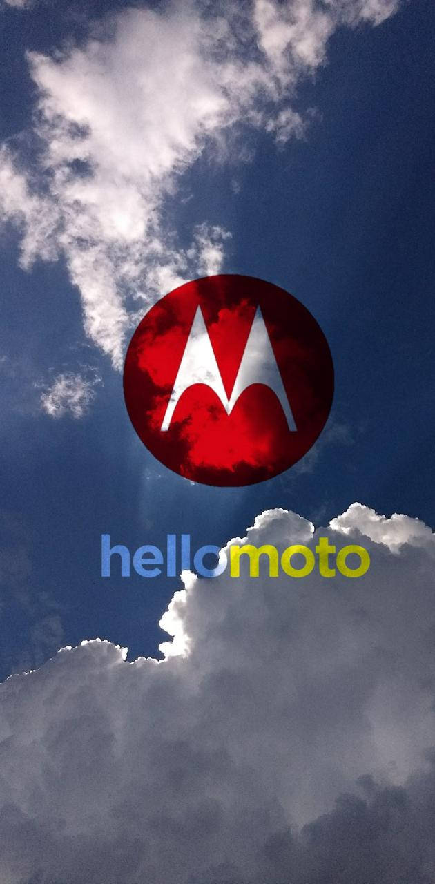 Motorola Rød Logo I Himmel Bakgrunner