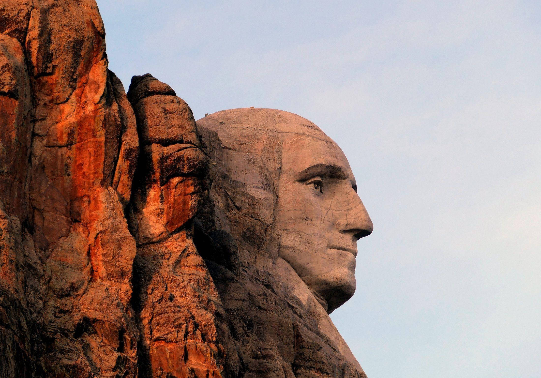 Mount Rushmore Abraham Lincoln i gyllen time Bakgrunner