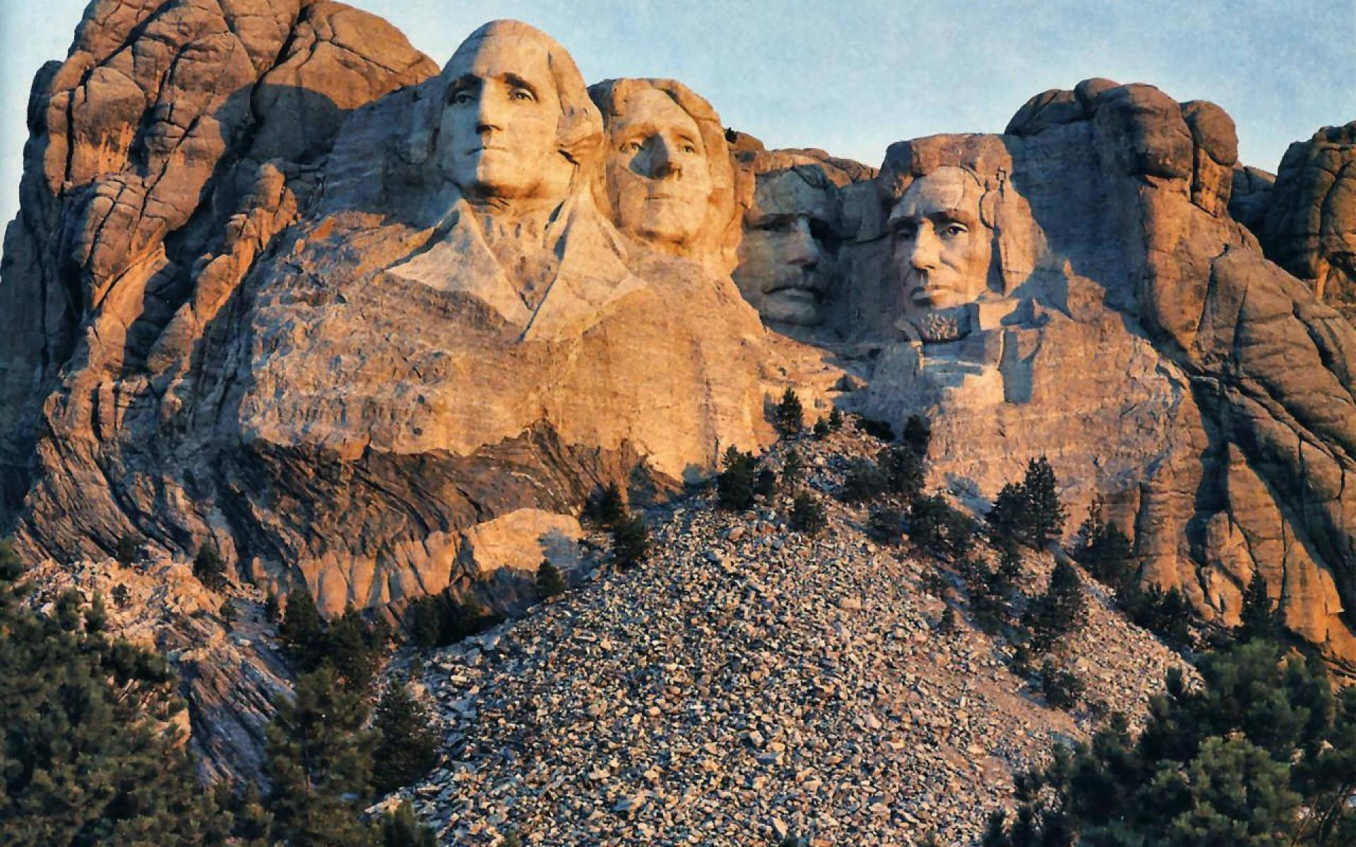 Mount Rushmore i den gylne timen Bakgrunner