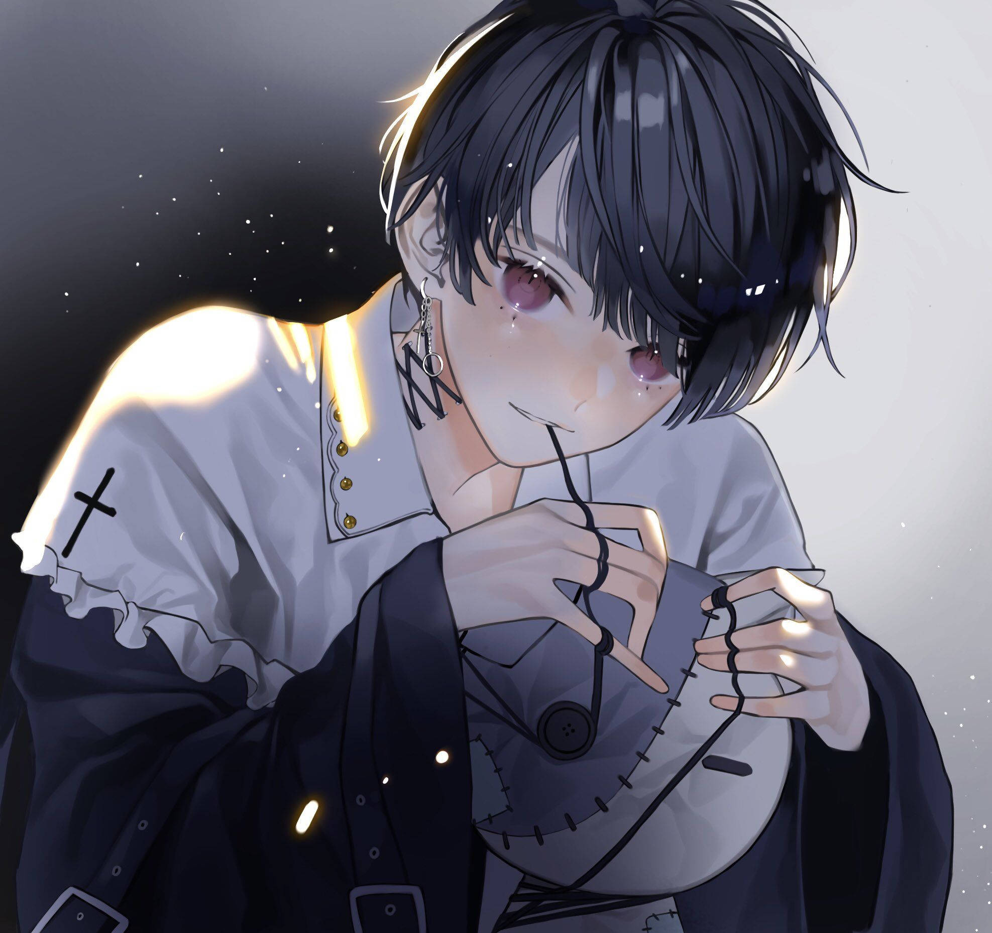 Mørk emo-gutt kantete anime-profilbilde Bakgrunner