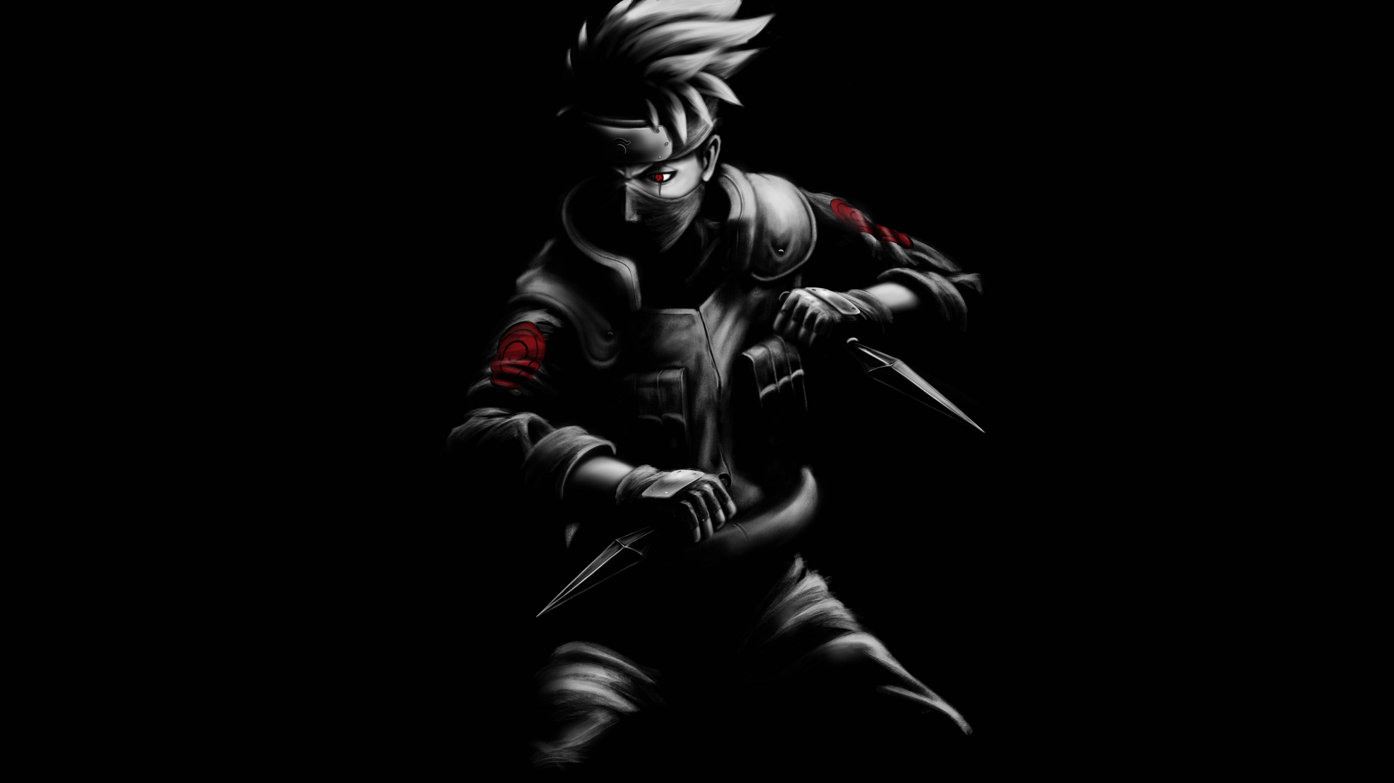 Mørk Kakashi Naruto 4K Bakgrunner
