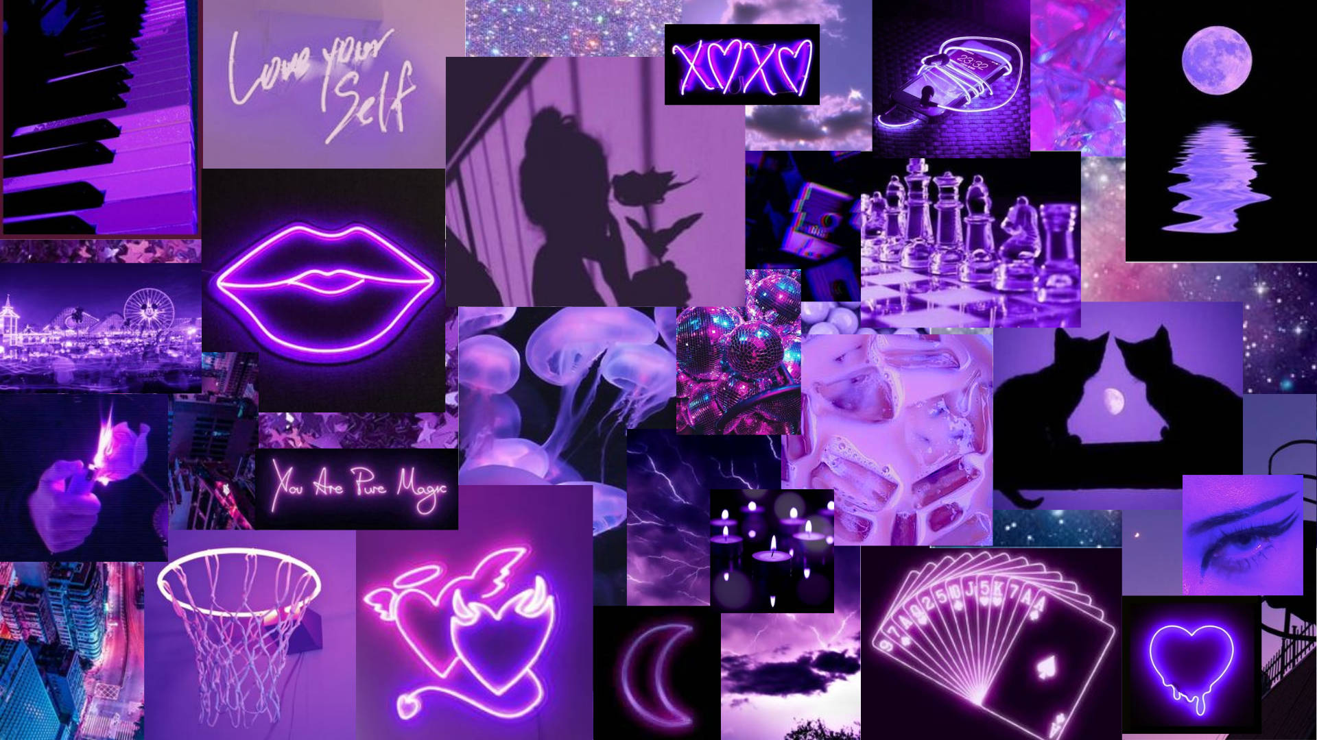 Mørk lilla estetisk collage Bakgrunner