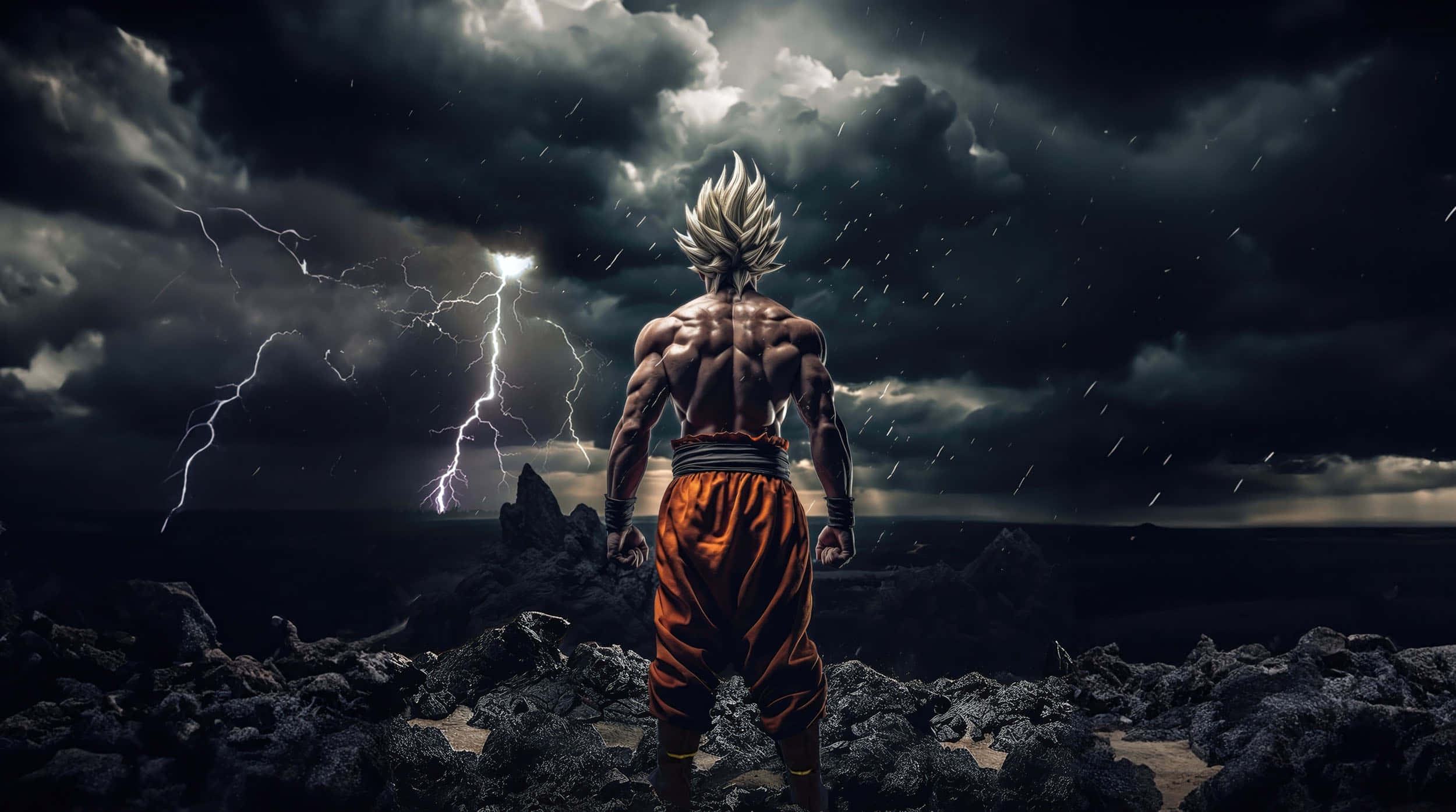 Mørk Ultra Instinct Goku Lyn Bakgrunner