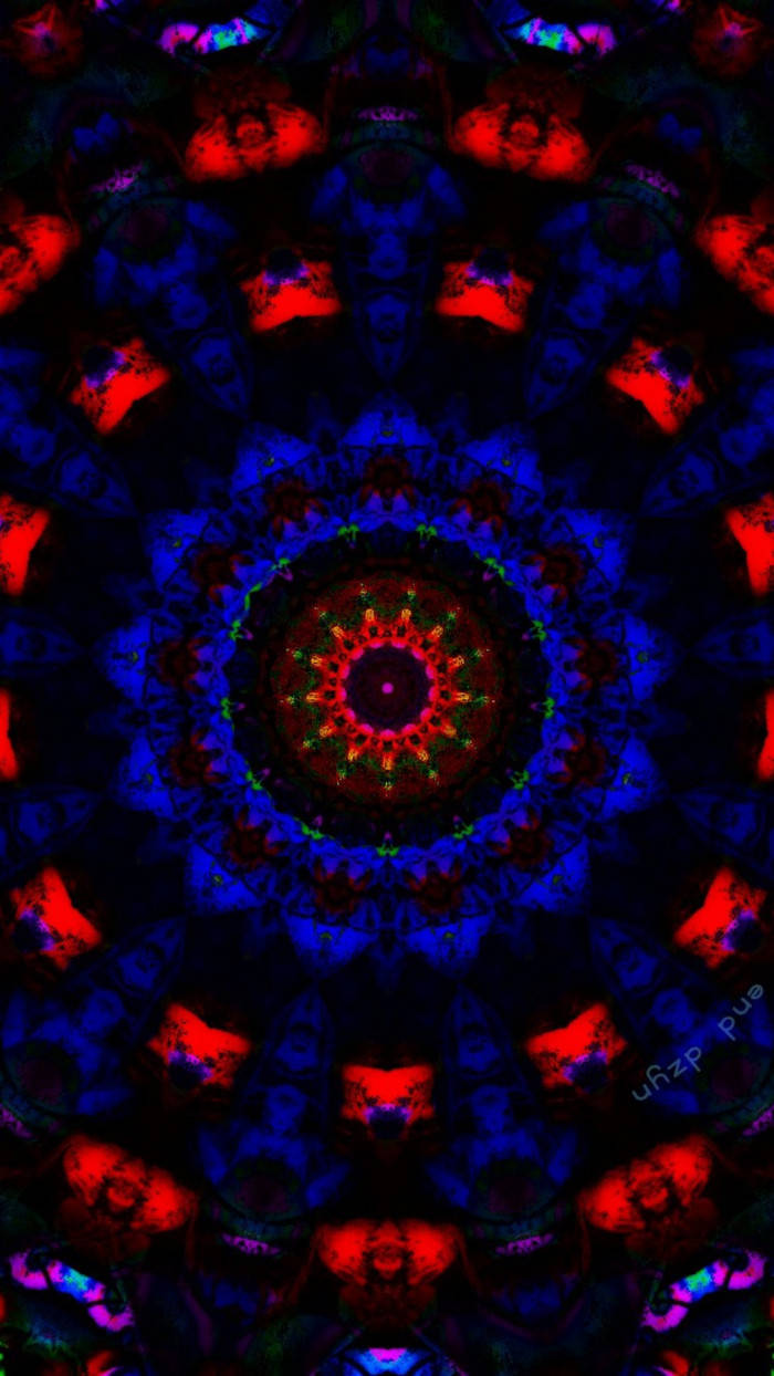 Mørke trippy røde og blå sirkler Bakgrunner