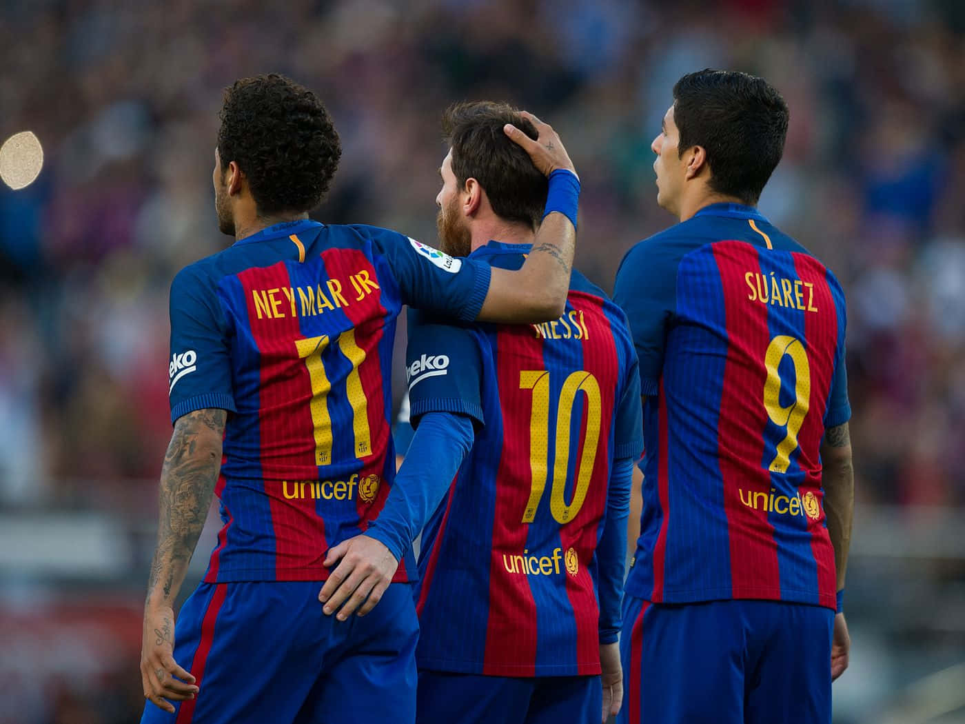 MSN Trio med Neymar som klapper Messi Bakgrunner