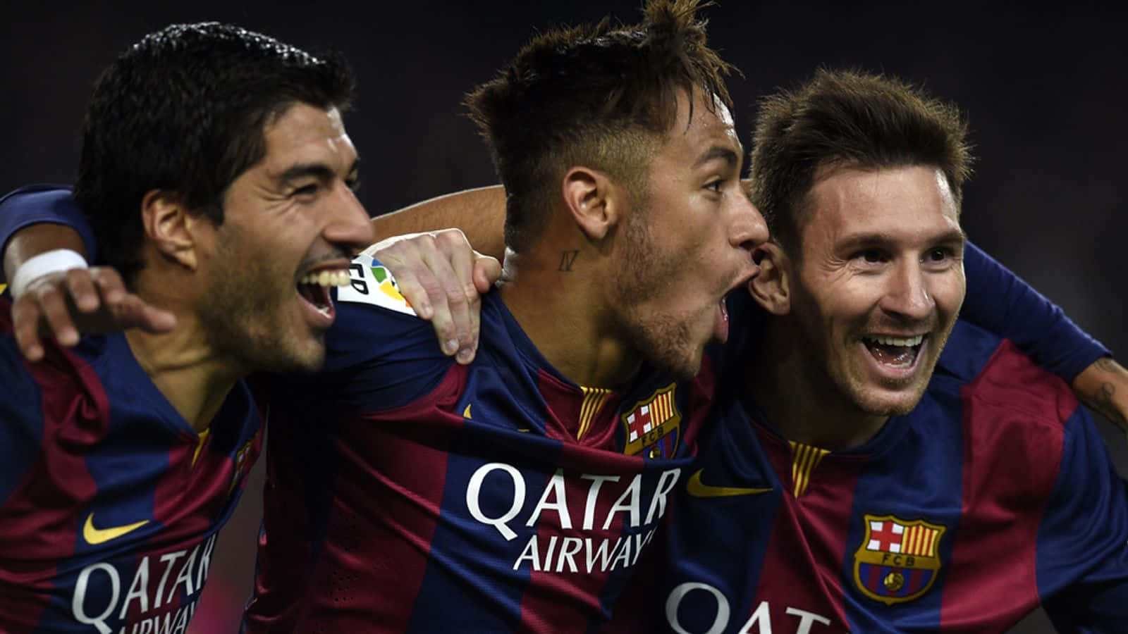MSN-trioen med Neymar som ser til siden Bakgrunner
