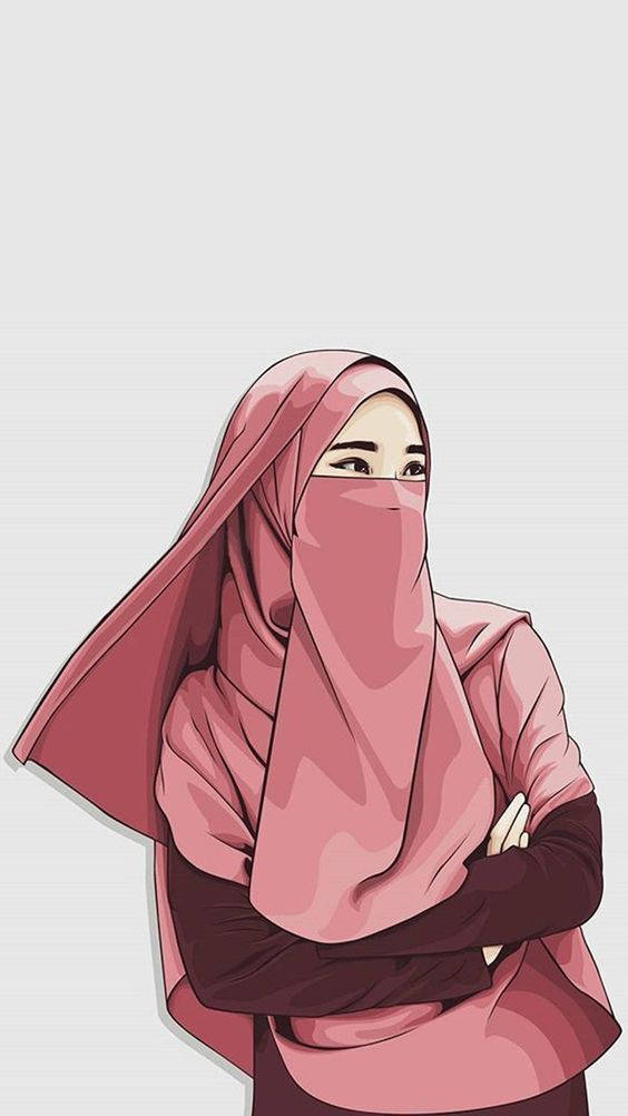 Muslimsk jente med hijab tegneserie Bakgrunner