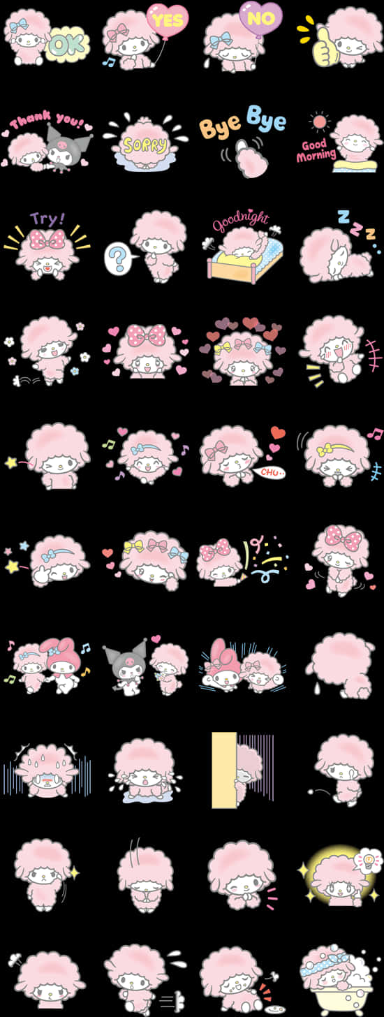 My Melody Expressions klistremerkesett Bakgrunner