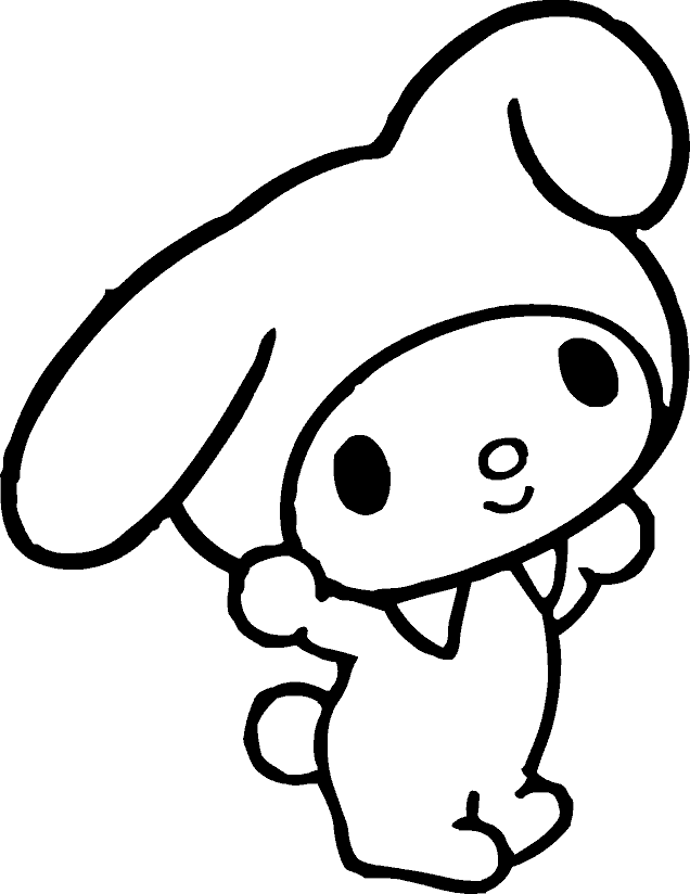 My Melody konturtegning Bakgrunner