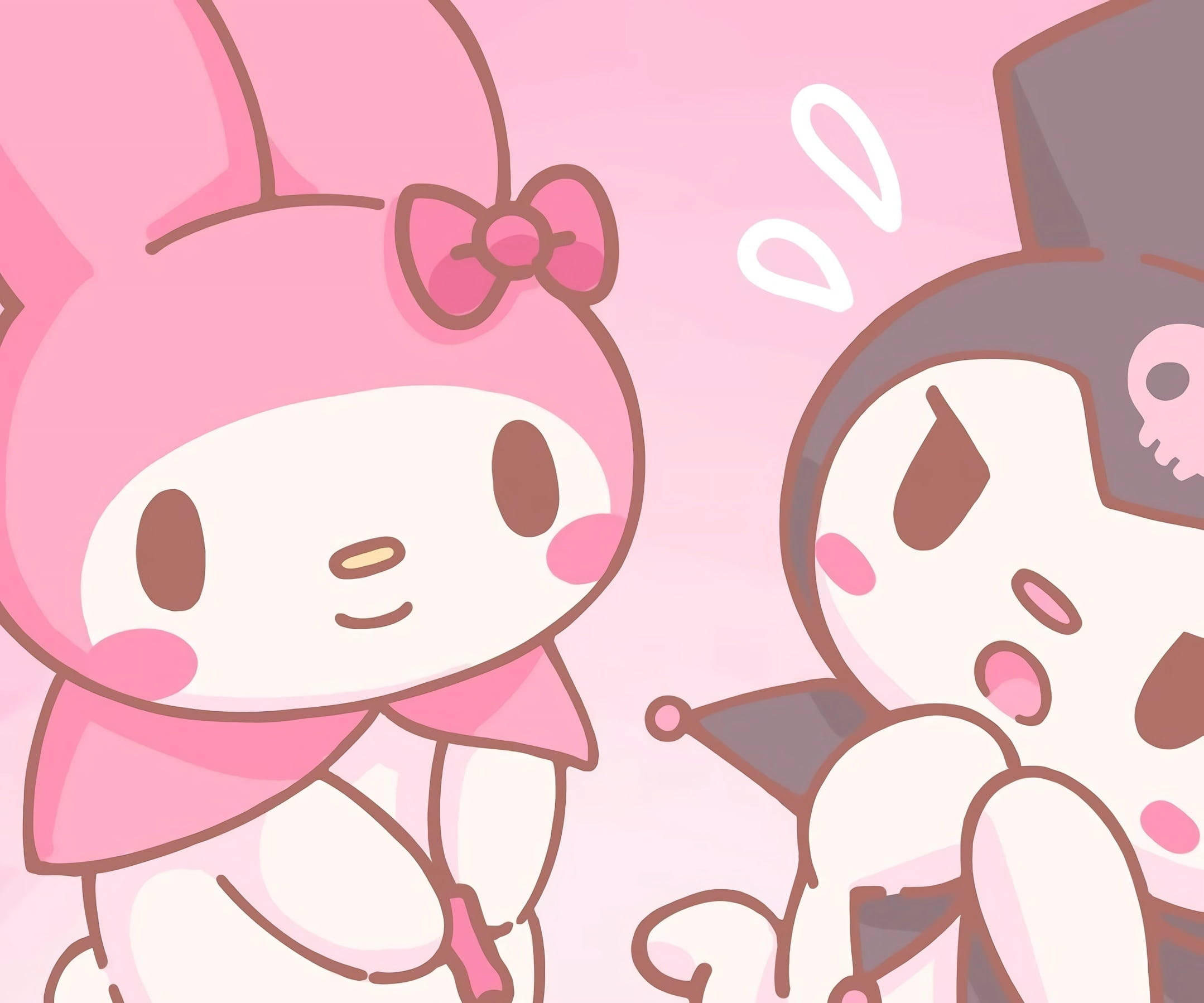 My Melody Kuromi Søt Skrivebord Bakgrunner
