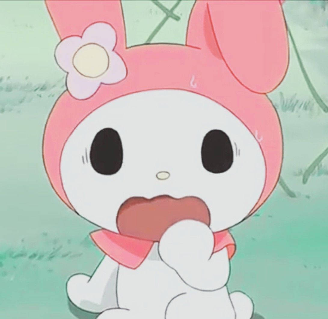 My Melody sjokkert ansikt PFP Bakgrunner