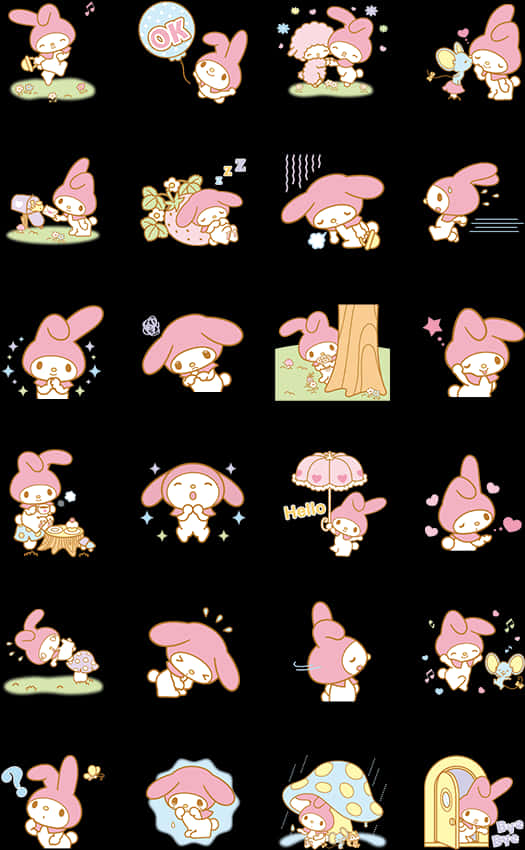 My Melody Uttrykk og Aktiviteter Bakgrunner