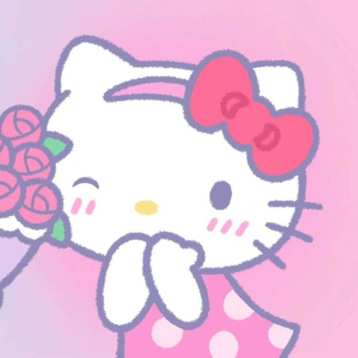 Myk rosa Hello Kitty PFP — Rosa estetisk GIF Bakgrunner