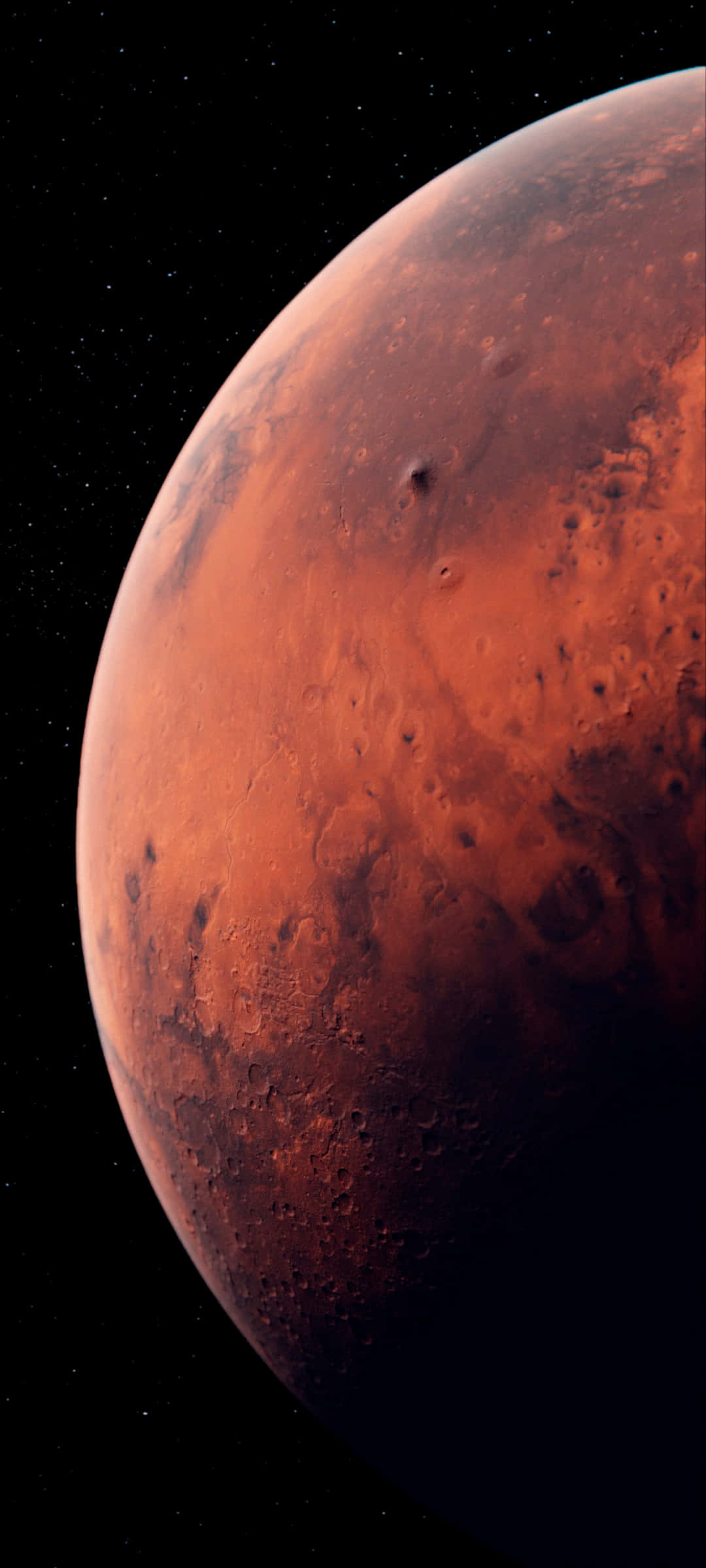 Mystisk utsikt over Mars tatt fra verdensrommet. Bakgrunner