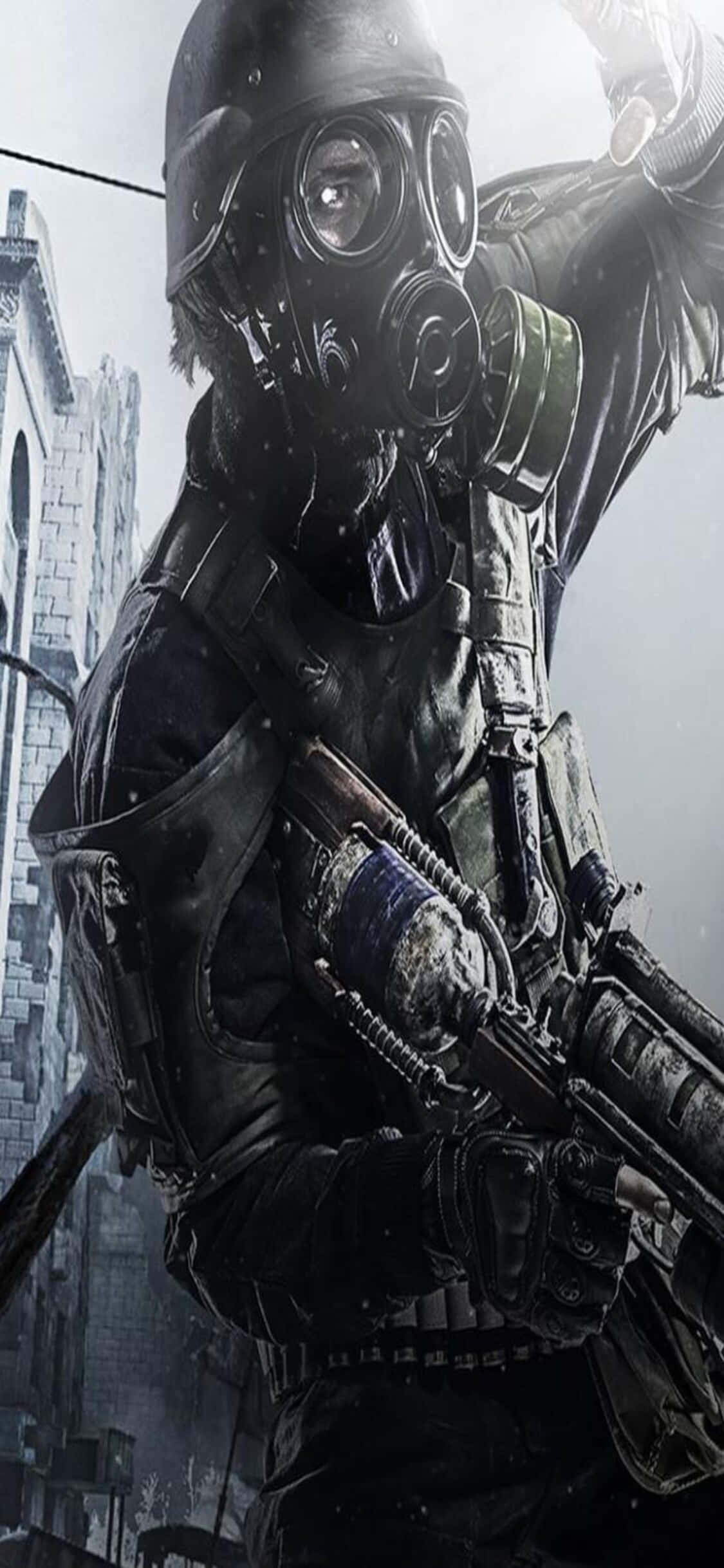 Nærbilde Soldat iPhone X Metro Last Light Bakgrunn Bakgrunner