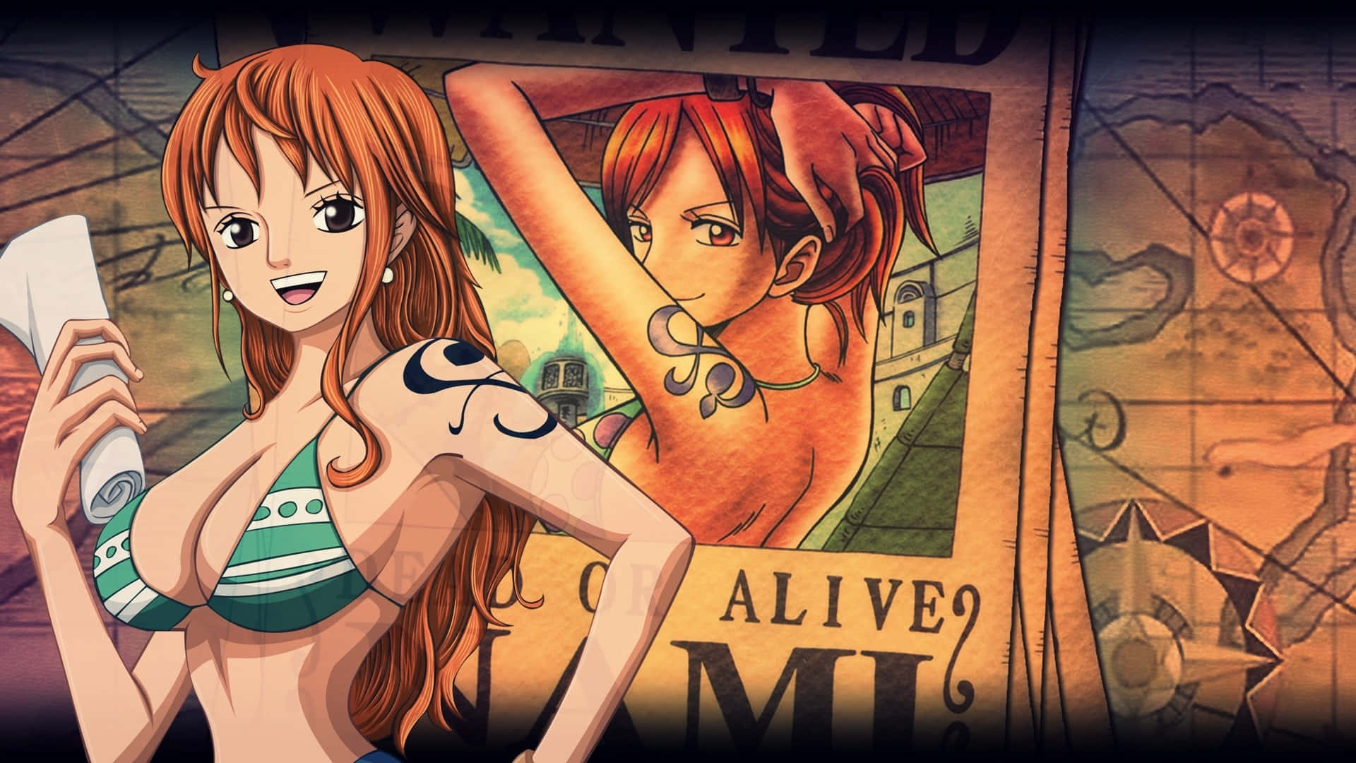 Nami One Piece Etterlystplakat Bakgrunner