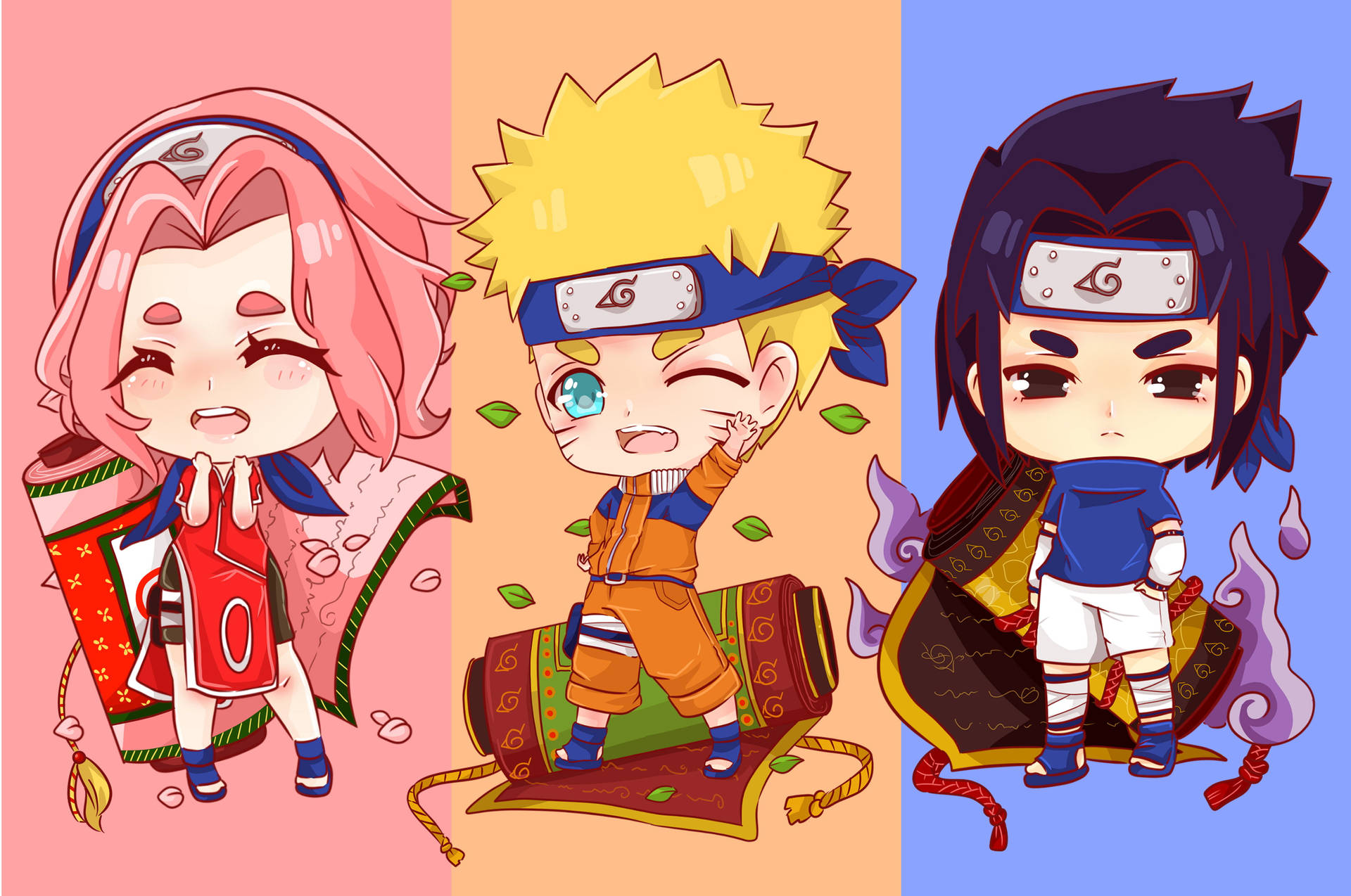 Naruto 4K Chibi-kunst bakgrunnsbilde