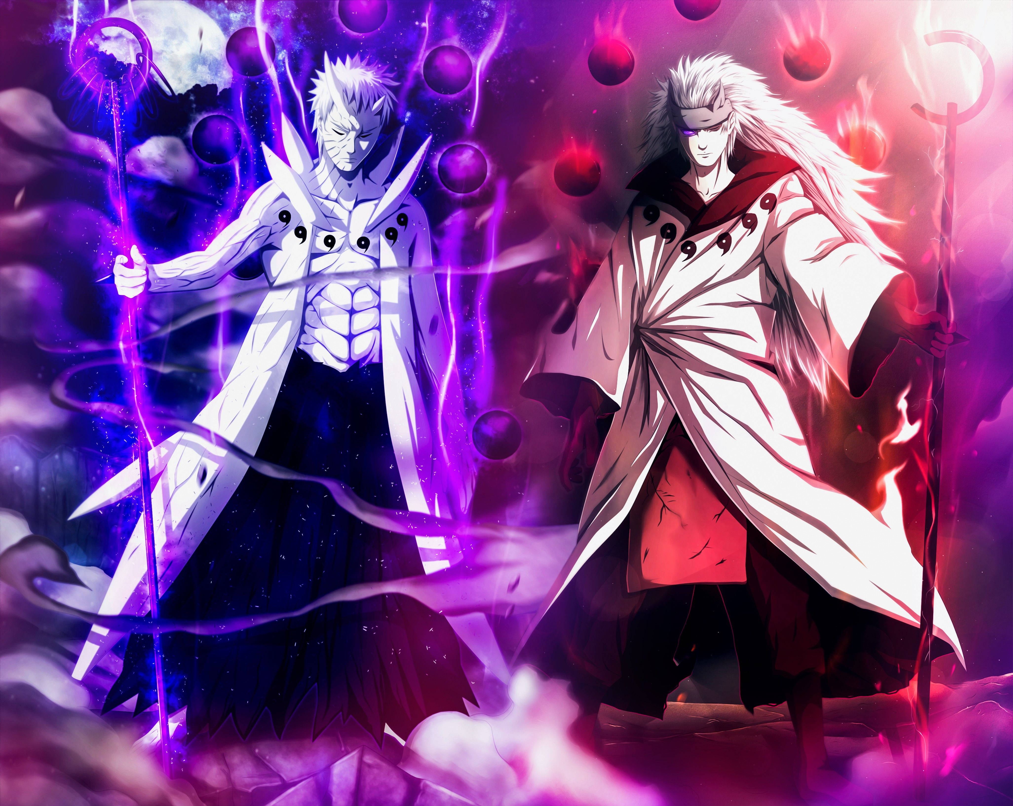 Naruto 4K Obito og Madara Bakgrunner