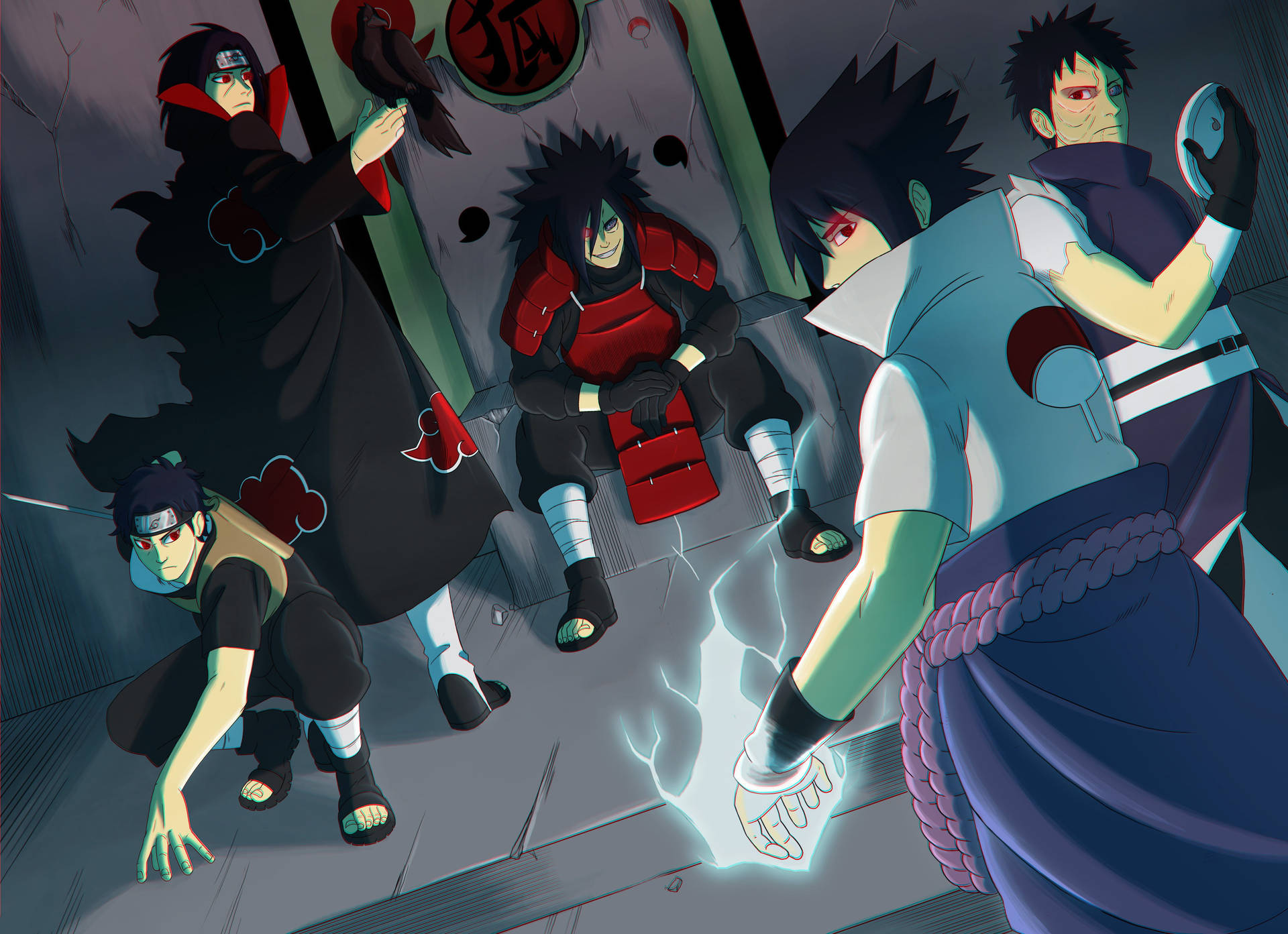 Naruto 4K Uchiha-klanen Sharingan-bakgrunn