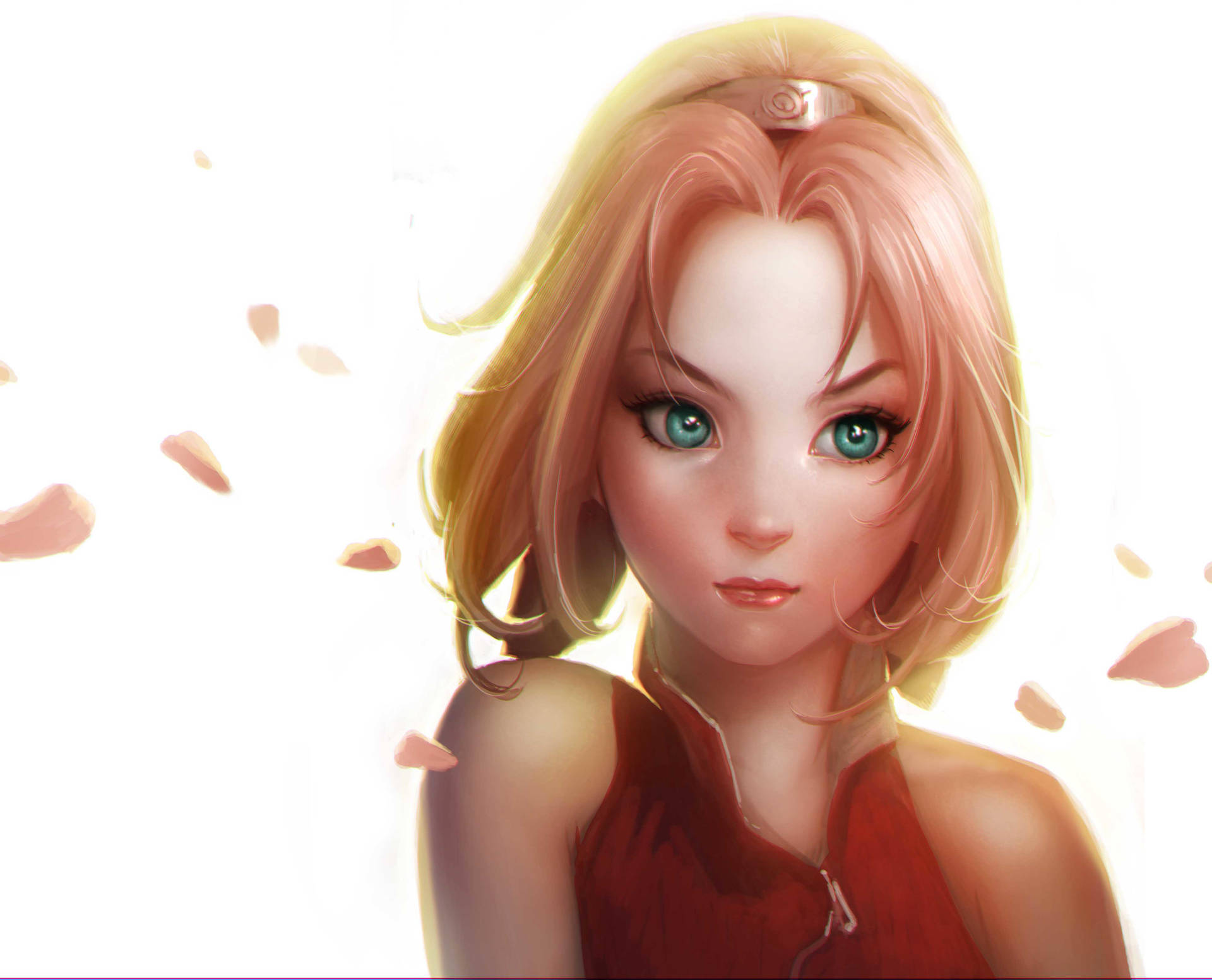 Naruto 4K vakker Sakura bakgrunnsbilde