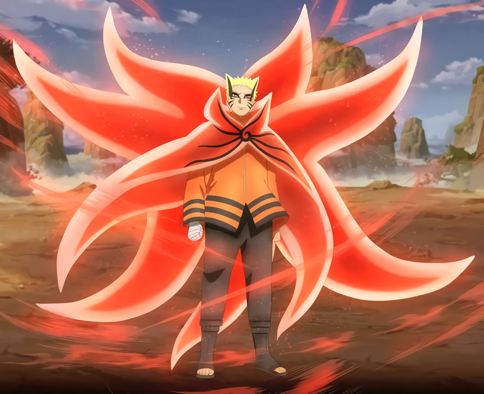 Naruto Baryon-modus Flamme Bakgrunner