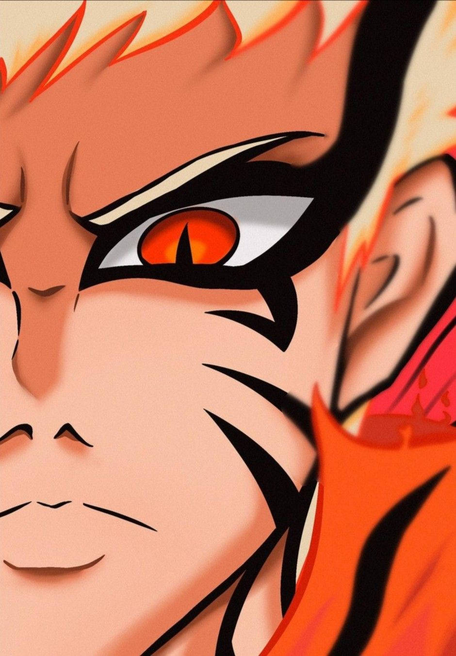 Naruto Baryon Mode Halvt Ansikt Bakgrunner