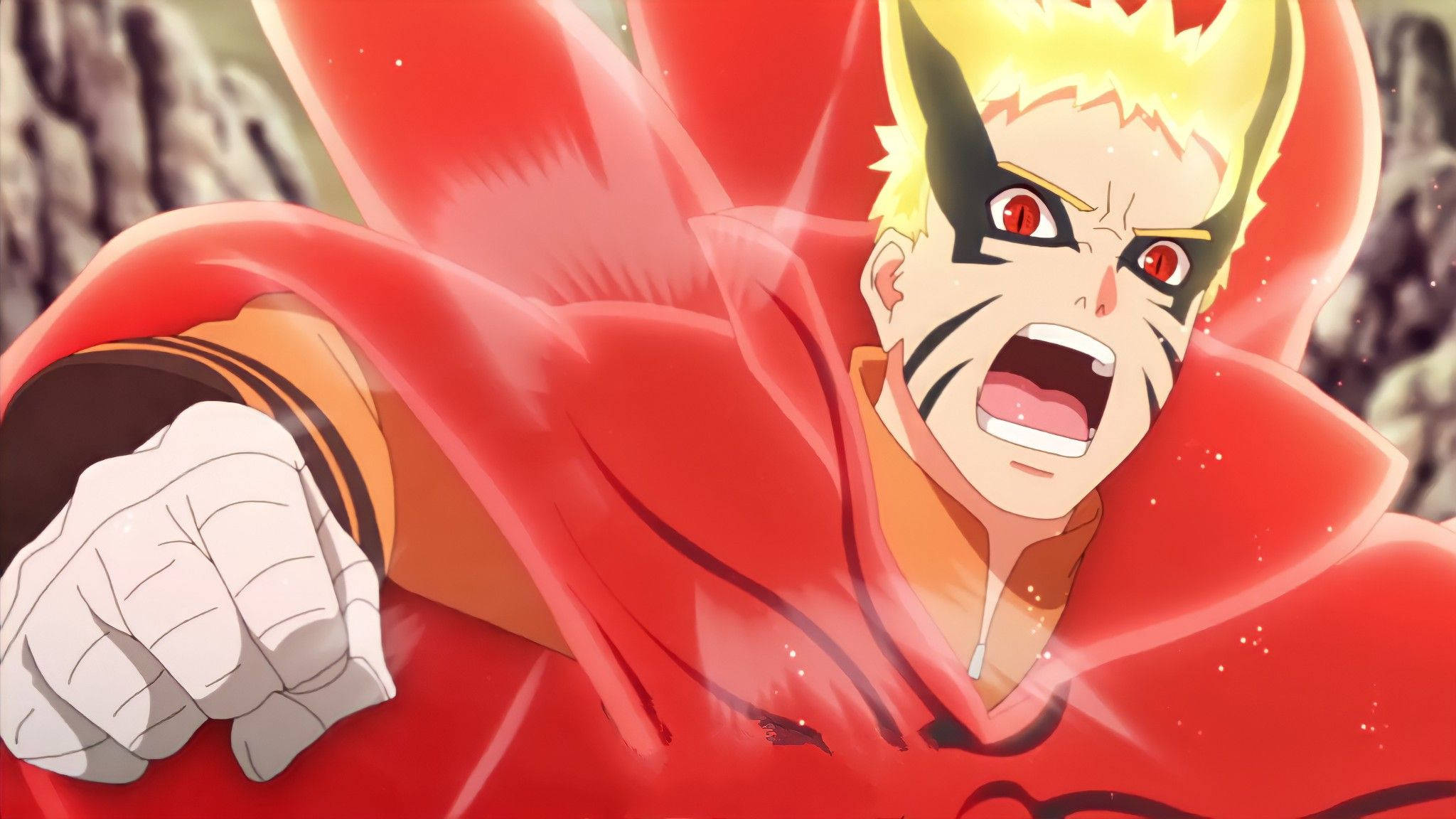 Naruto Baryon Mode Rasende Rød Bakgrunner