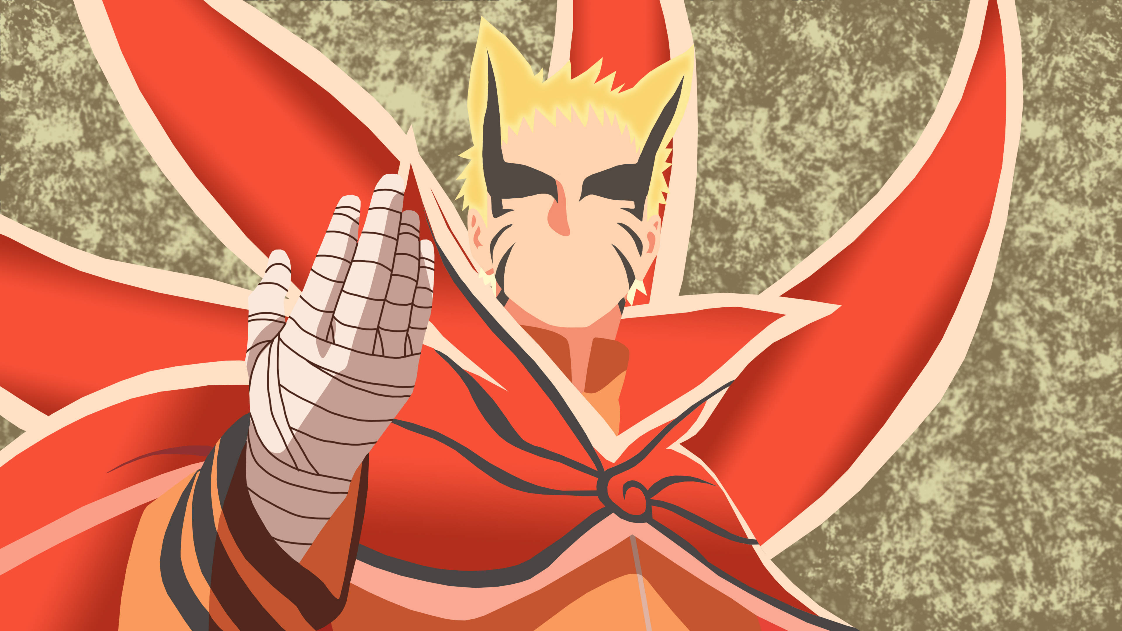 Naruto Baryon Mode vektor kunststil Bakgrunner