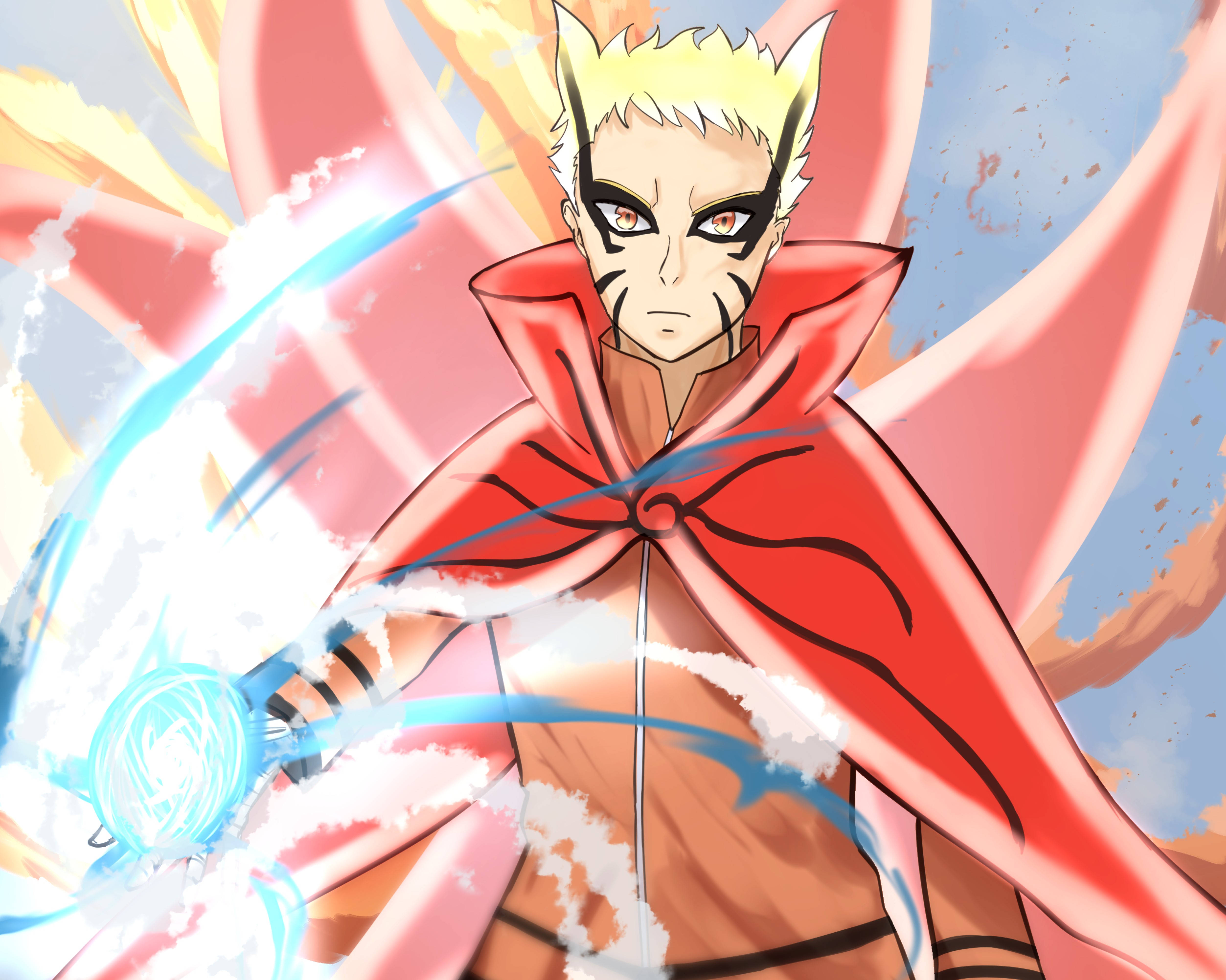 Naruto Baryon-modus kul og intens look Bakgrunner