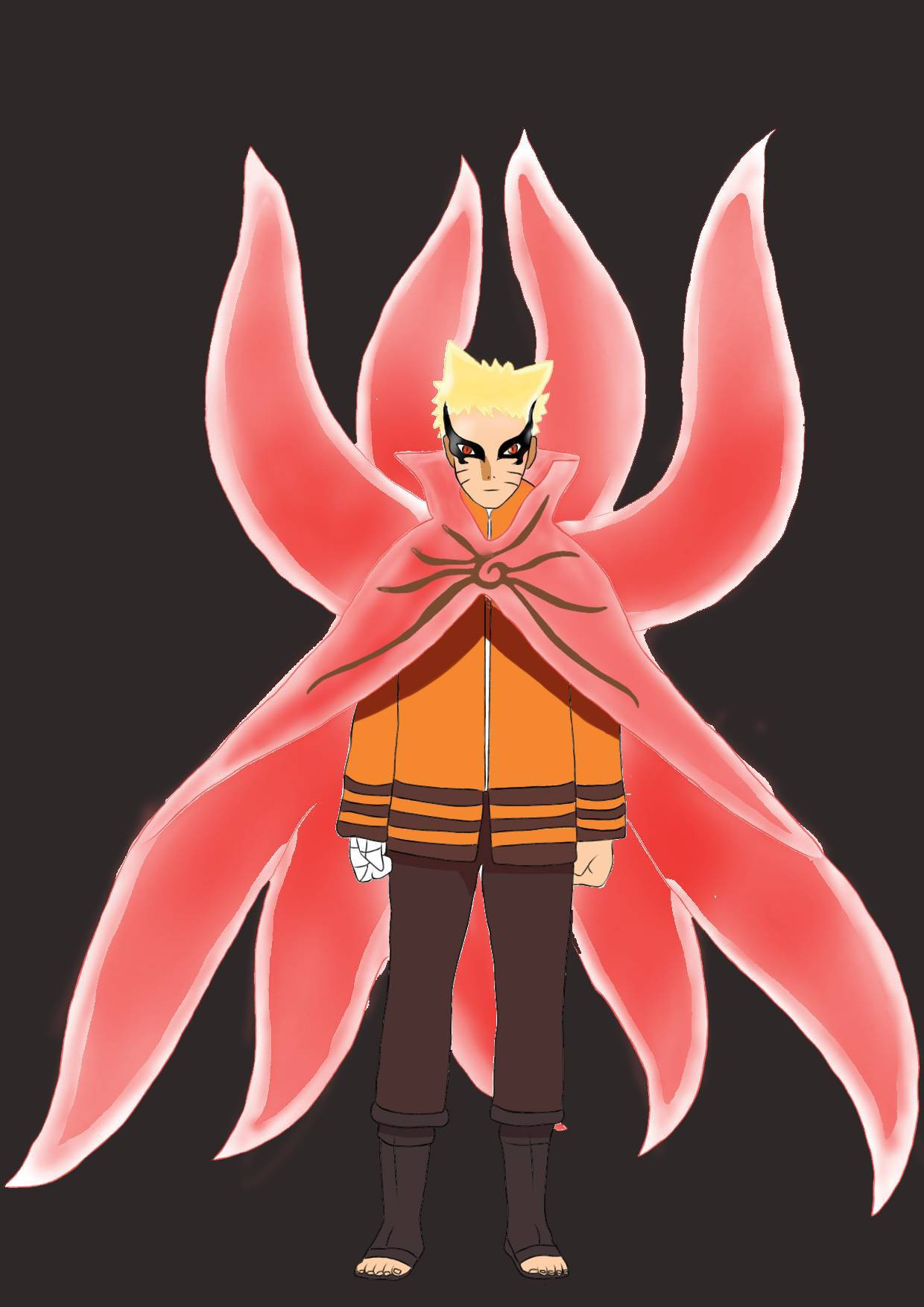 Naruto Baryon-modus Ni haler Bakgrunner