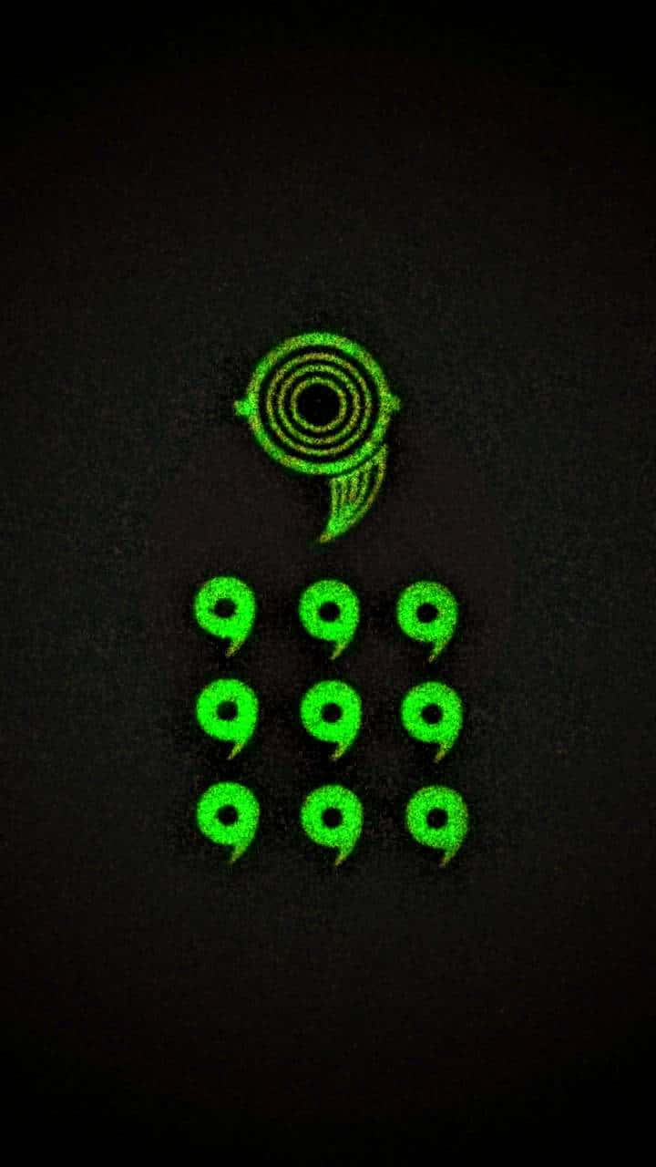 Naruto Grønt 6 Veier Symbol Bakgrunner