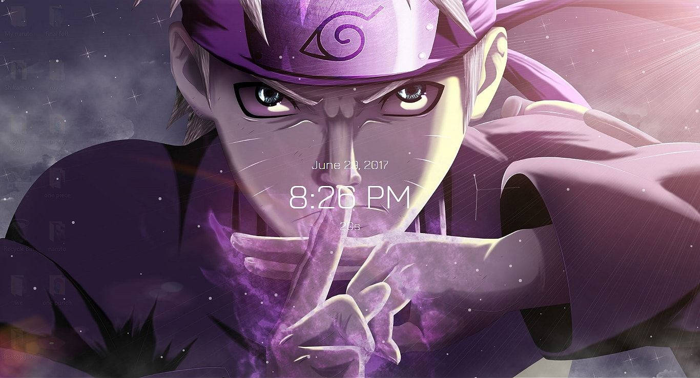 Naruto Live Lilla Estetisk Digitalklokke Bakgrunner