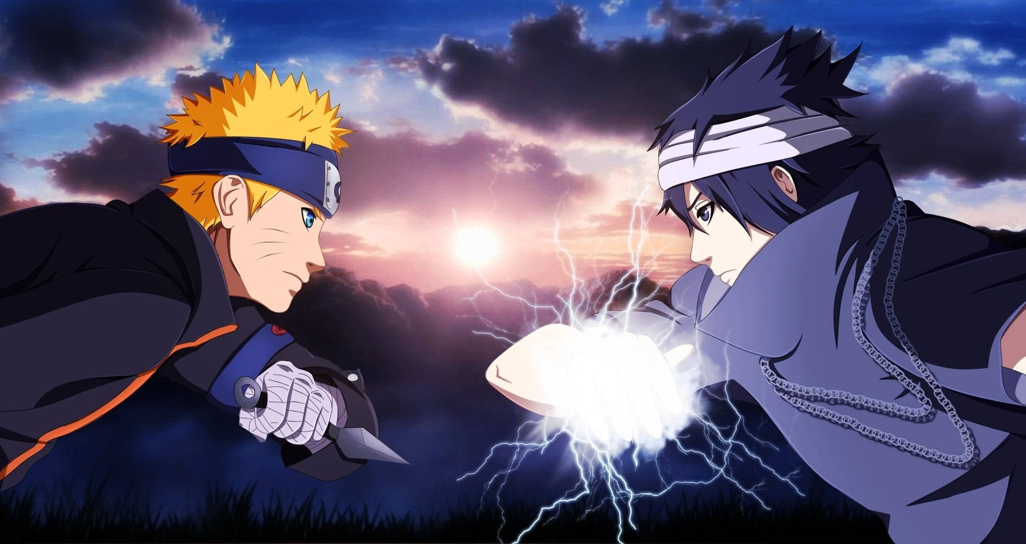 Naruto Live: Naruto og Sasuke ansikt til ansikt i kamp Bakgrunner