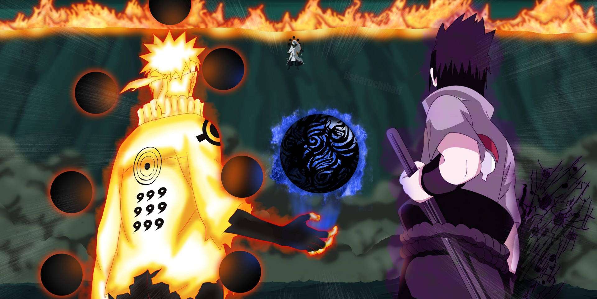 Naruto møter Uchiha Madara i et av de mest ikoniske slagene i Naruto Shippuden Bakgrunner