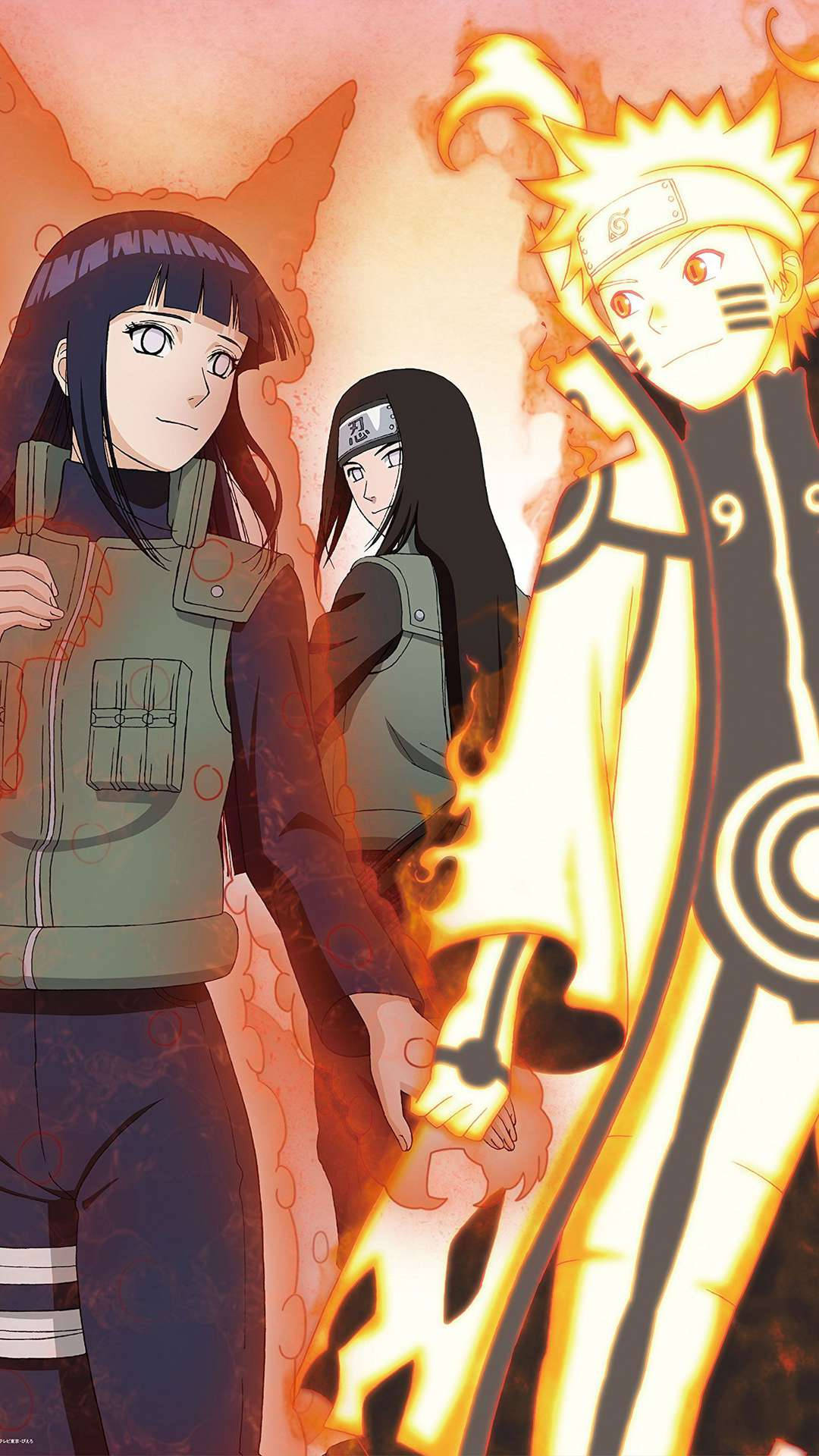 Naruto og Hinata med Neji Bakgrunner